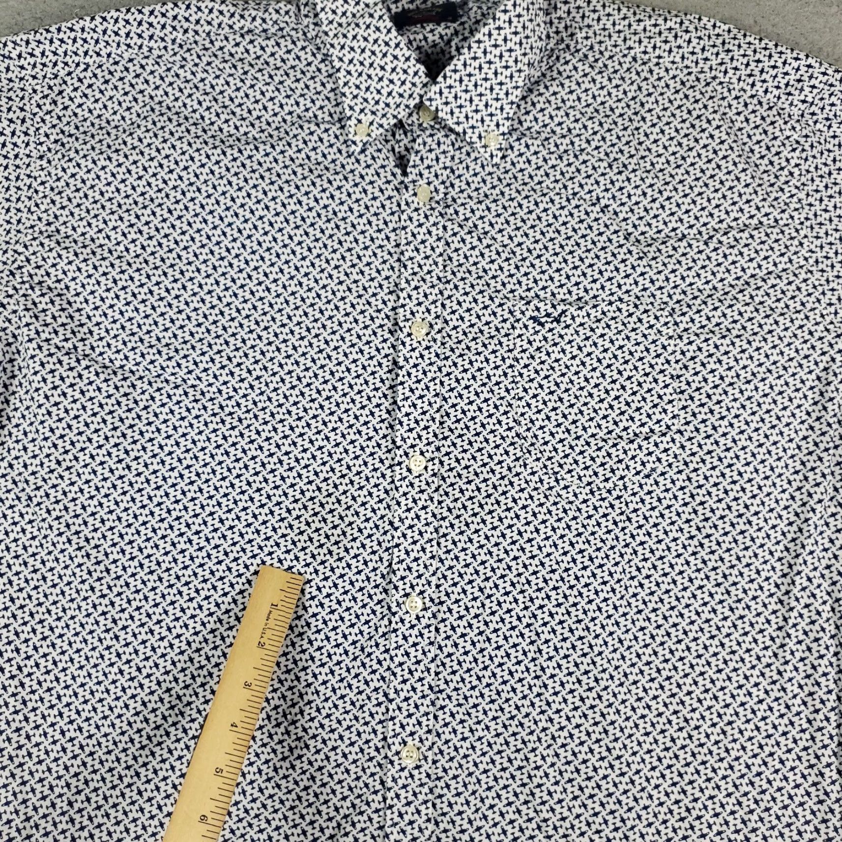 Paul & Shark Paul & Shark Shirt Mens 45 Blue Airplane All Over Print Button Up Long Sleeve Shirt, Button-Up, Geometric, Classic, Modern, Preppy, Fold? Size US XXL / EU 58 / 5 - 3 Thumbnail