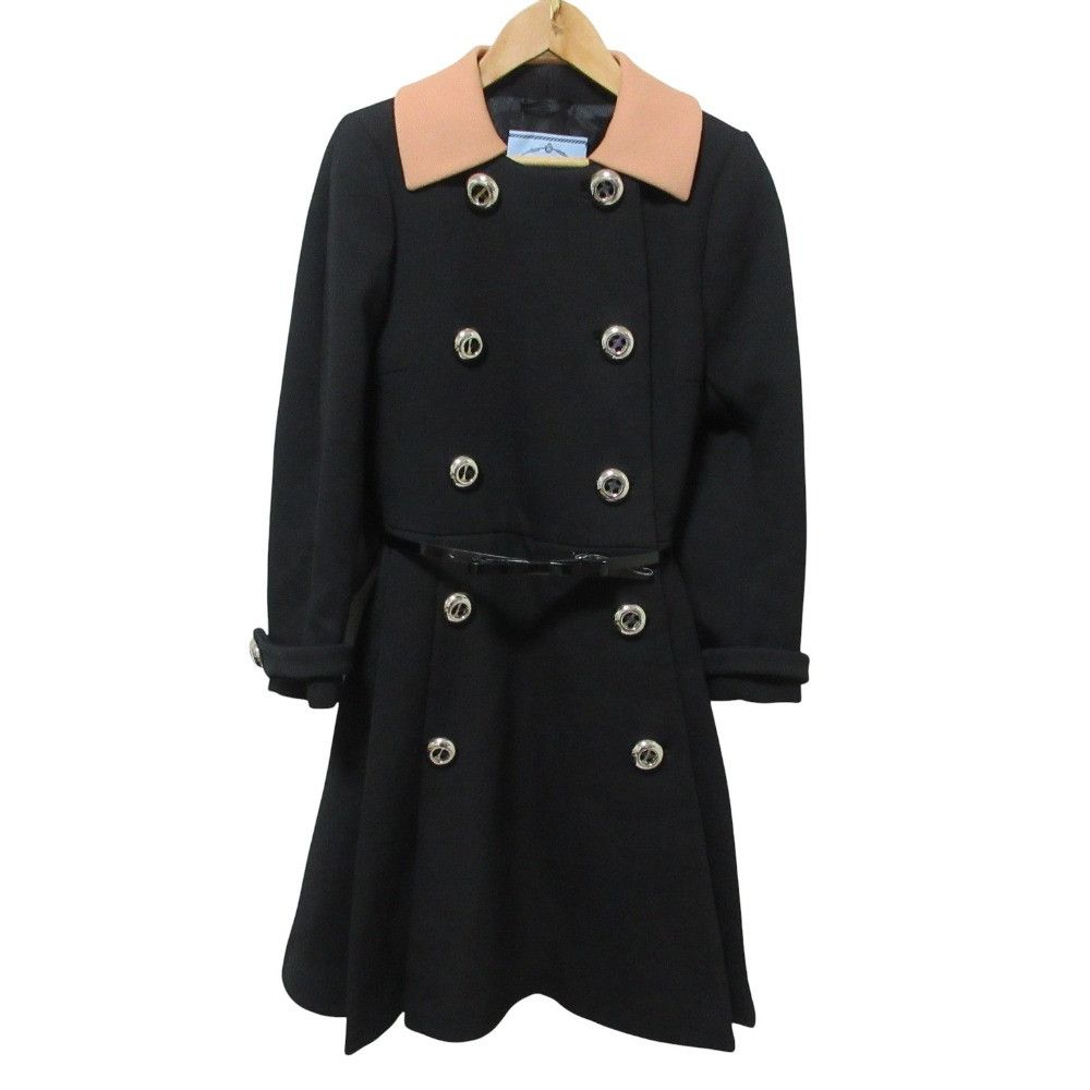 Prada Prada Prada Wool Double Breasted Coat Textile Outerwear DUTY FREE for USA Size ONE SIZE - 1 Thumbnail