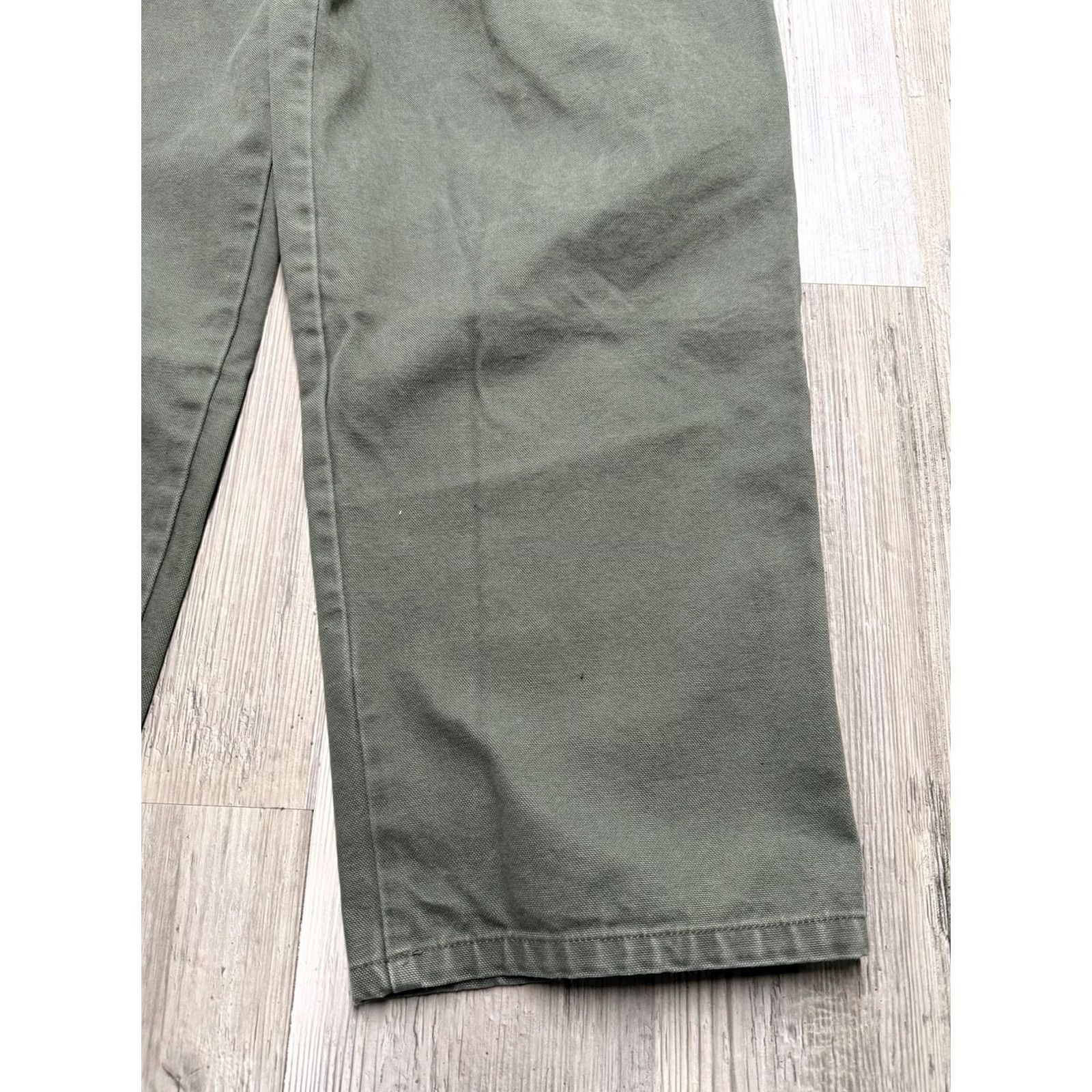 Dockers VINTAGE Dockers Pants Mens 38 Relaxed Baggy Pleated Canvas Green Tapered 28in Inseam Size US 38 / EU 54 - 3 Thumbnail