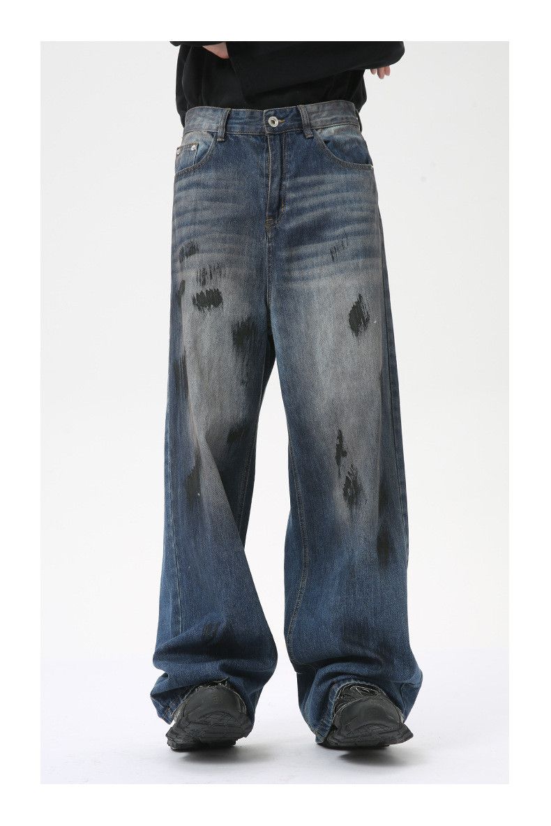 Japanese Brand × Jean Street Fashion Ink-Splashed Straight Washed Jeans Size US 32 / EU 48 - 3 Thumbnail