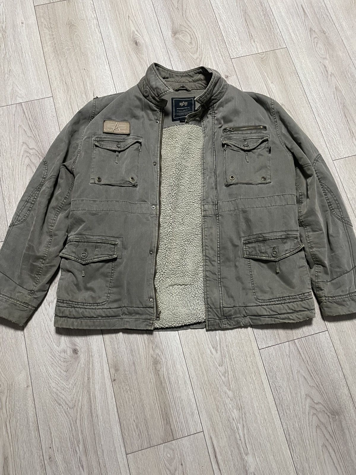 Alpha Industries × Vintage Vintage 90s Alpha Industries Sherpa Lined Field Jacket USA Size US XL / EU 56 / 4 - 2 Thumbnail