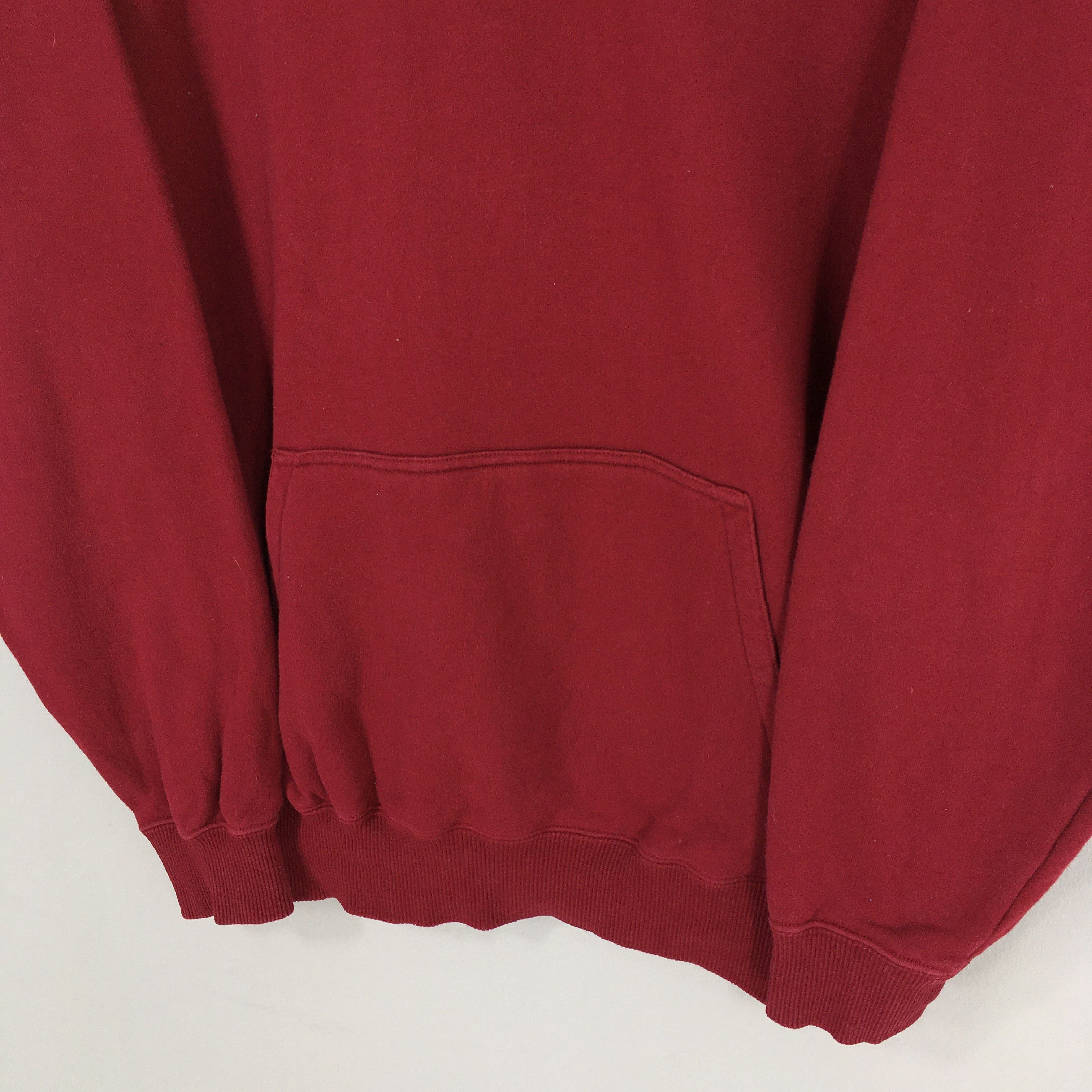 Nike Vintage 90's Nike Swoosh Maroon Pullover Hoodie Medium Size US M / EU 48-50 / 2 - 4 Thumbnail