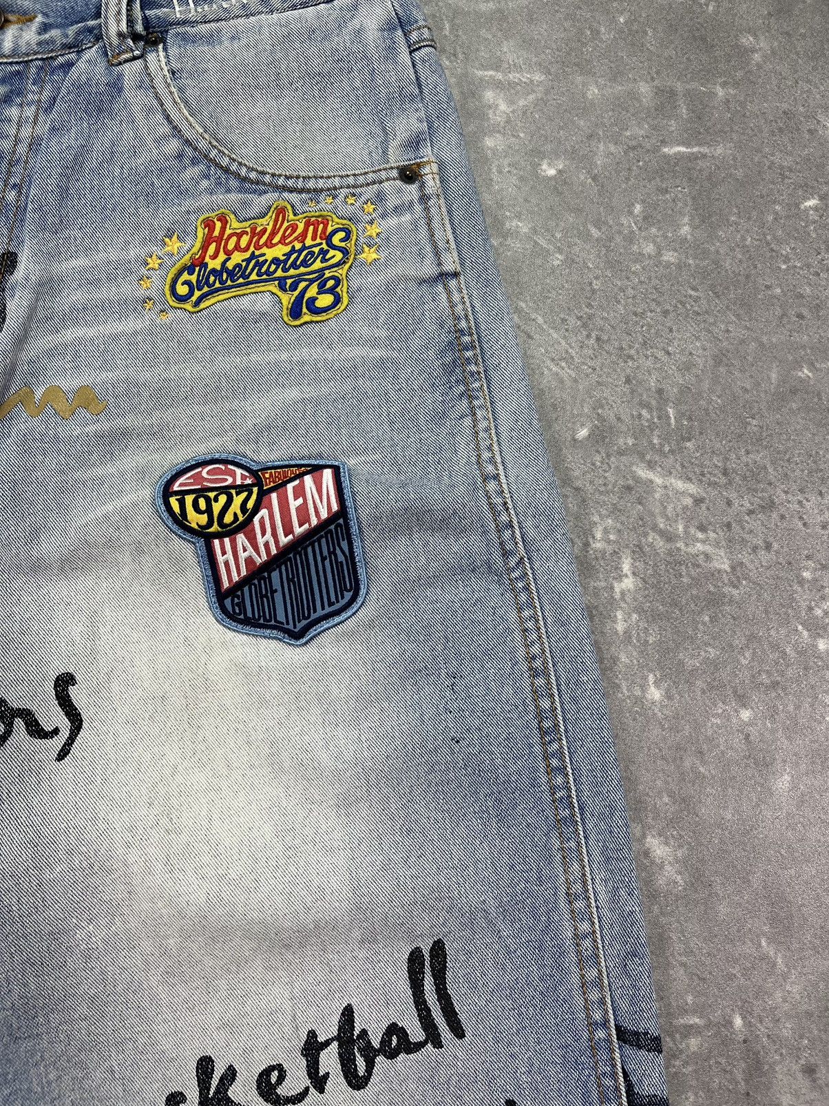 Fubu Platinum Fubu Harlem Globetrotters Printed Baggy Denim Jorts Size US 34 / EU 50 - 6 Thumbnail