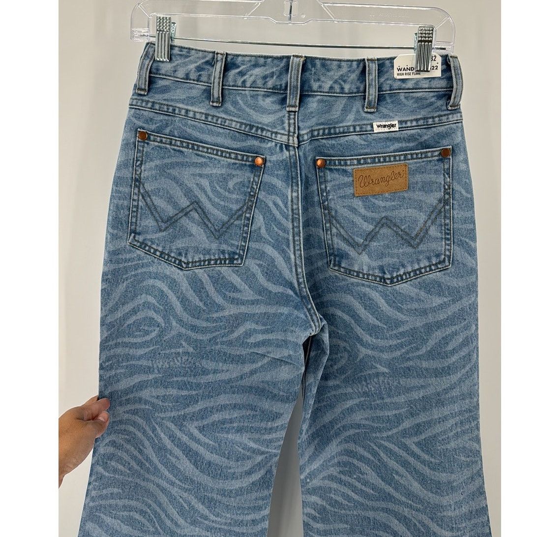 Wrangler ZOE ZEBRA WRANGLER FLARES raw hem high waisted western Size 30" / US 8 / IT 44 - 5 Thumbnail
