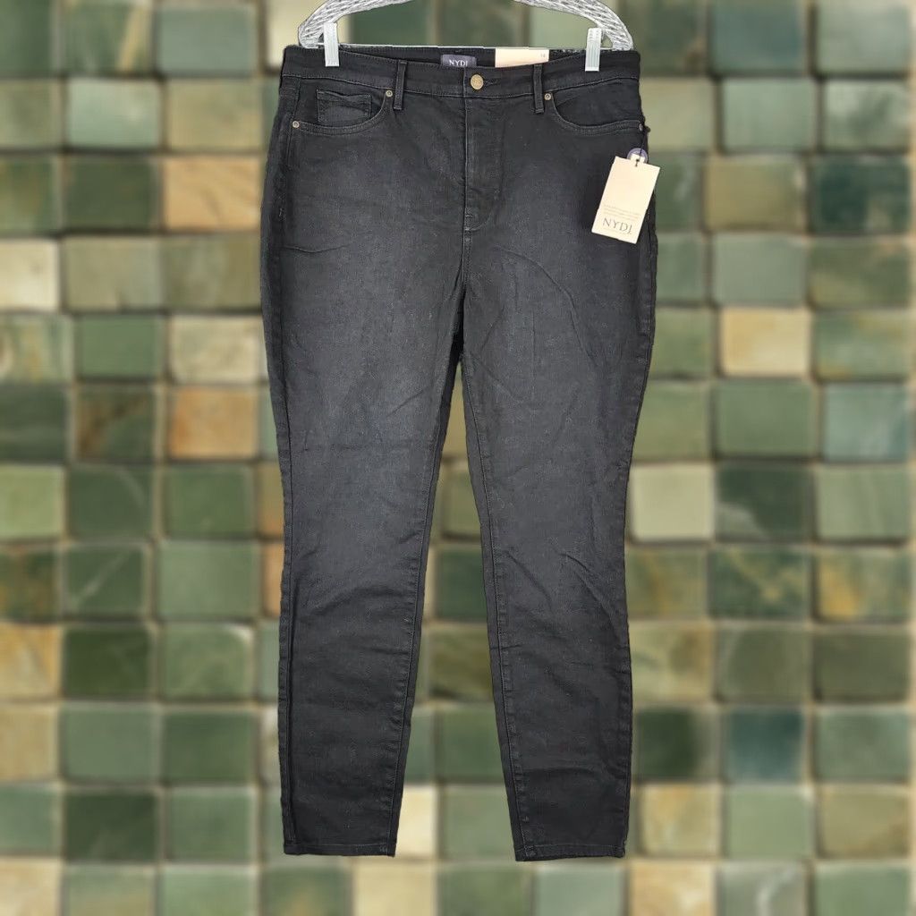 NYDJ NYDJ Womens Skinny Jeans High Rise Black Size 14 Size 36" / US 14 / IT 50 - 1 Thumbnail