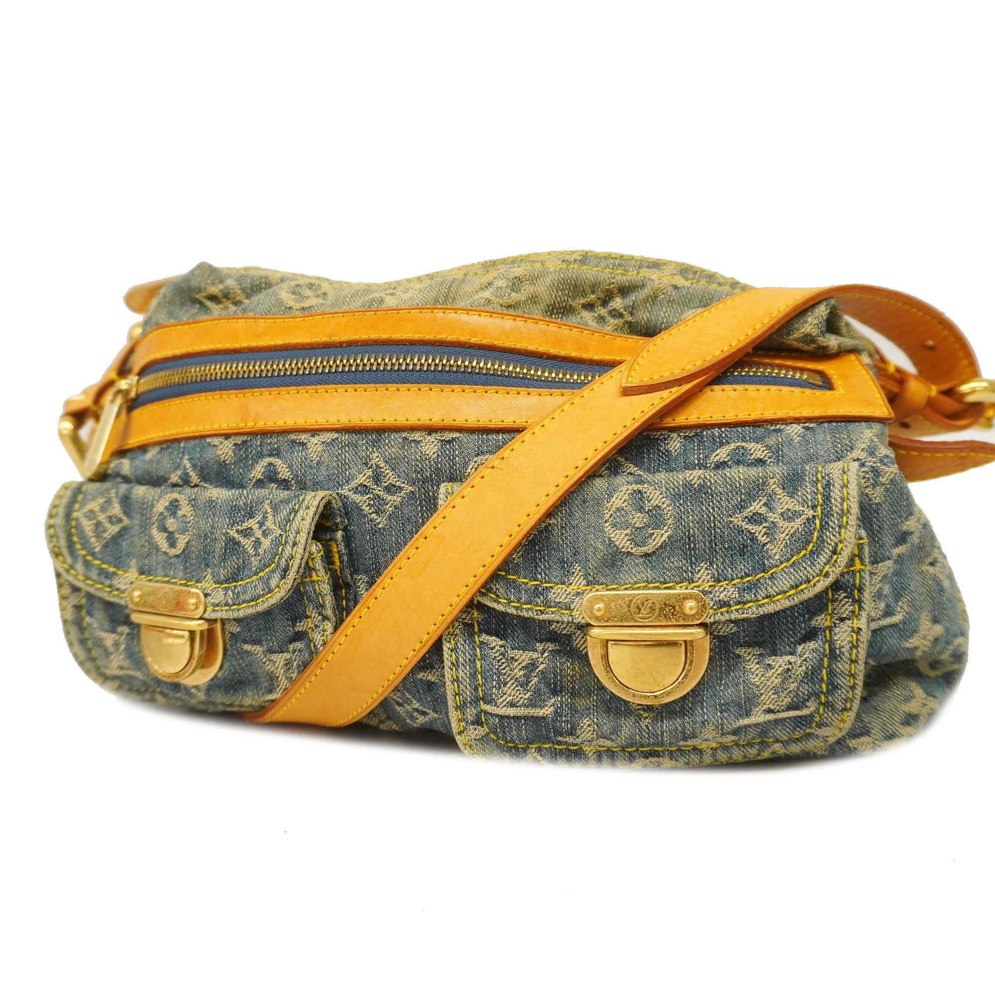Auth Louis Vuitton Monogram Denim Baggy PM Shoulder Bag M95049 Used