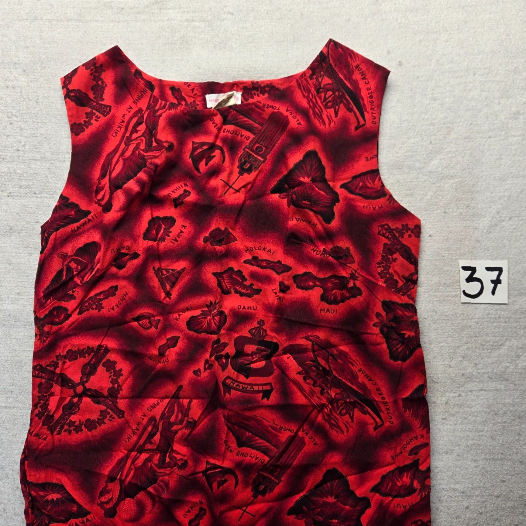 ALOHAS Vintage Made in Hawaii Aloha Islands Red Sleeveless Sundress Women’s Size S Size S / US 4 / IT 40 - 2 Thumbnail