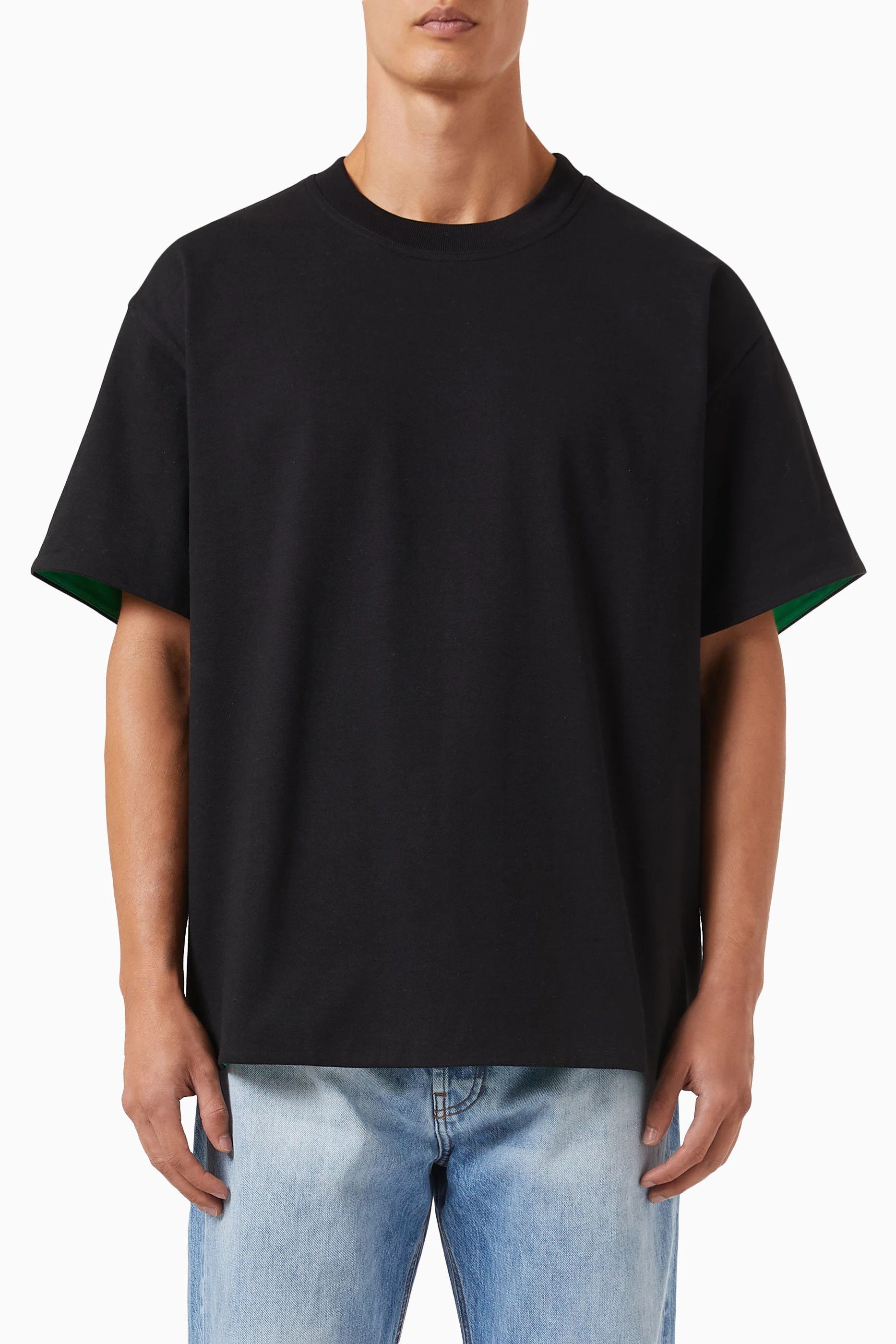 Bottega Veneta Black Double Layer Oversized Logo T-Shirt Size XS / US 0-2 / IT 36-38 - 4 Thumbnail