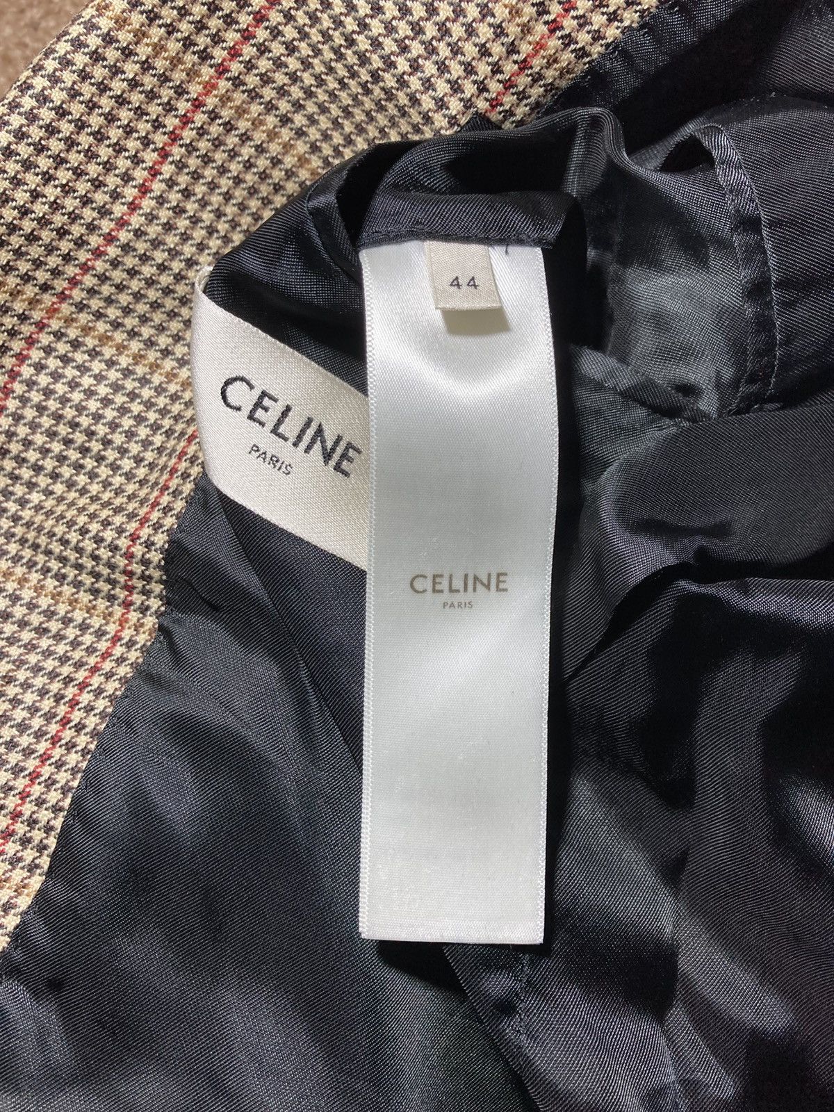 Celine SS20 Celine Houndstooth Check Coat Blazer Jacket 2020 70s Size 44R - 8 Thumbnail