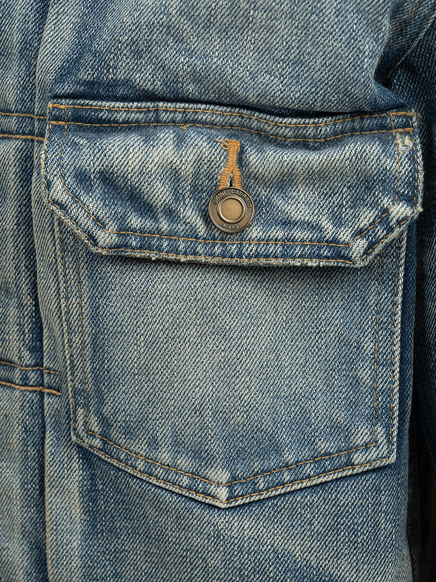Saint Laurent Paris Saint Laurent distressed-effect faded denim jacket Size S / US 4 / IT 40 - 3 Thumbnail