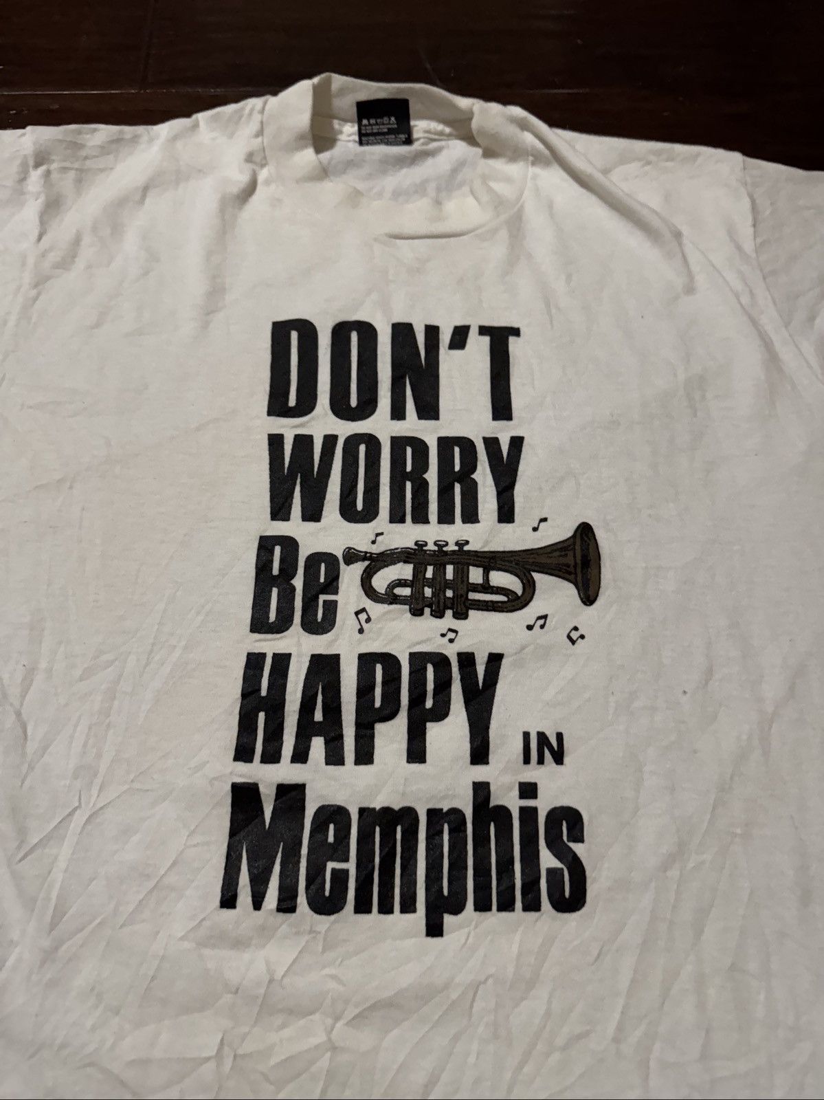 Vintage Vintage Don’t Worry Be Happy In Memphis Tennessee Shirt 90s Size US XL / EU 56 / 4 - 3 Thumbnail