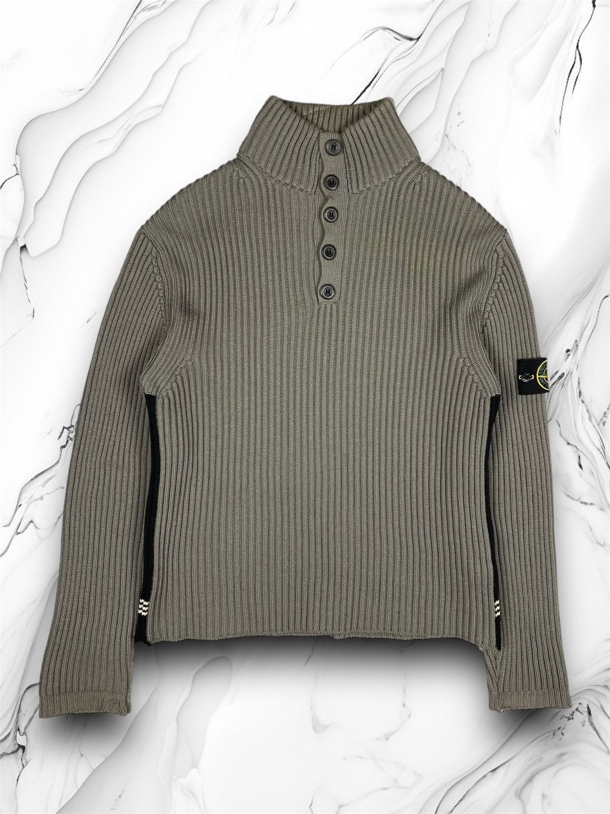Massimo Osti Vintage 00s Stone Island Massimo Osti Wool Knitted Sweater Size US L / EU 52-54 / 3 - 1 Thumbnail