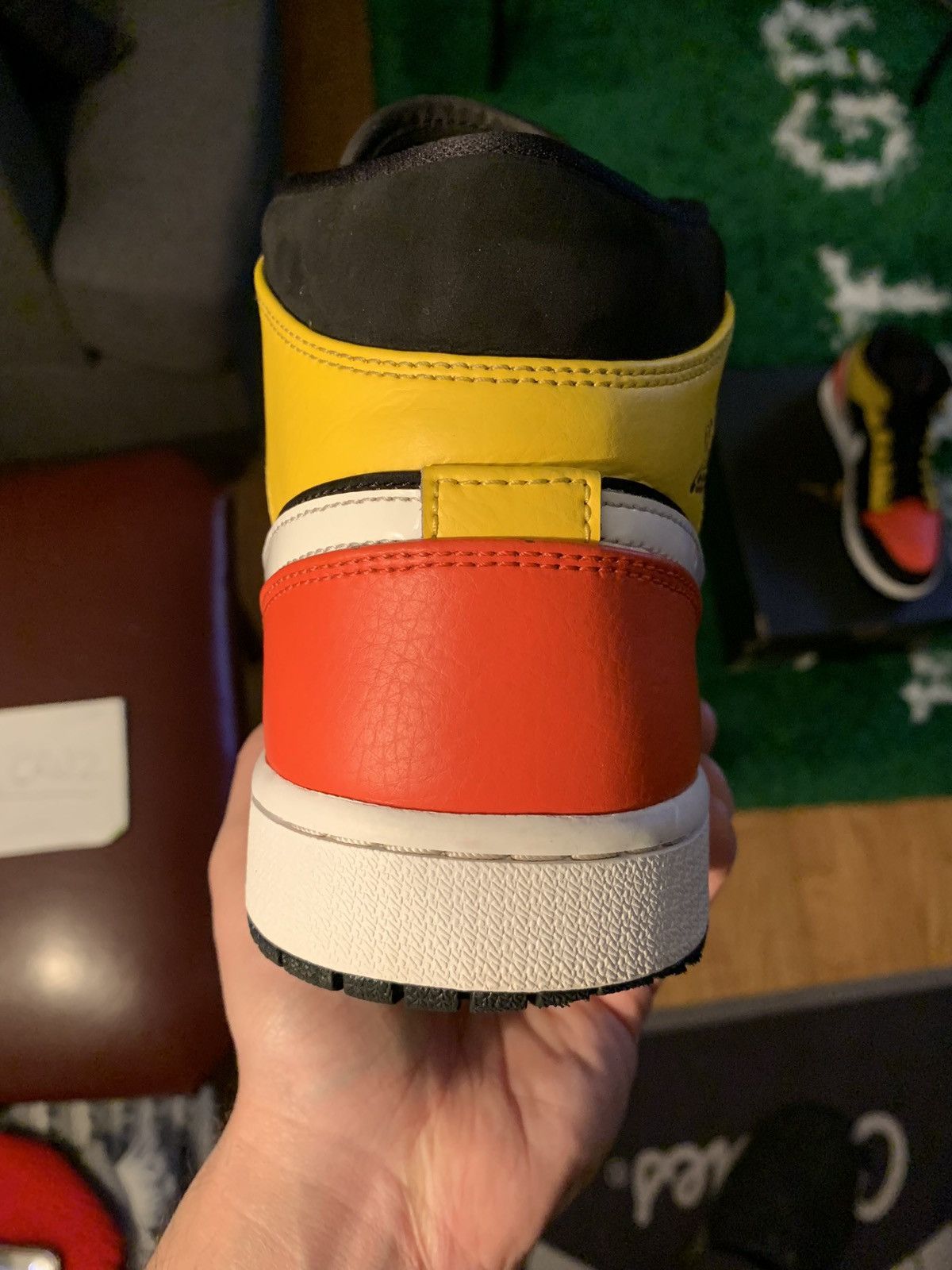 Jordan Brand × Nike Jordan 1 Mid Black Amarillo Orange Size US 10.5 / EU 43-44 - 5 Thumbnail