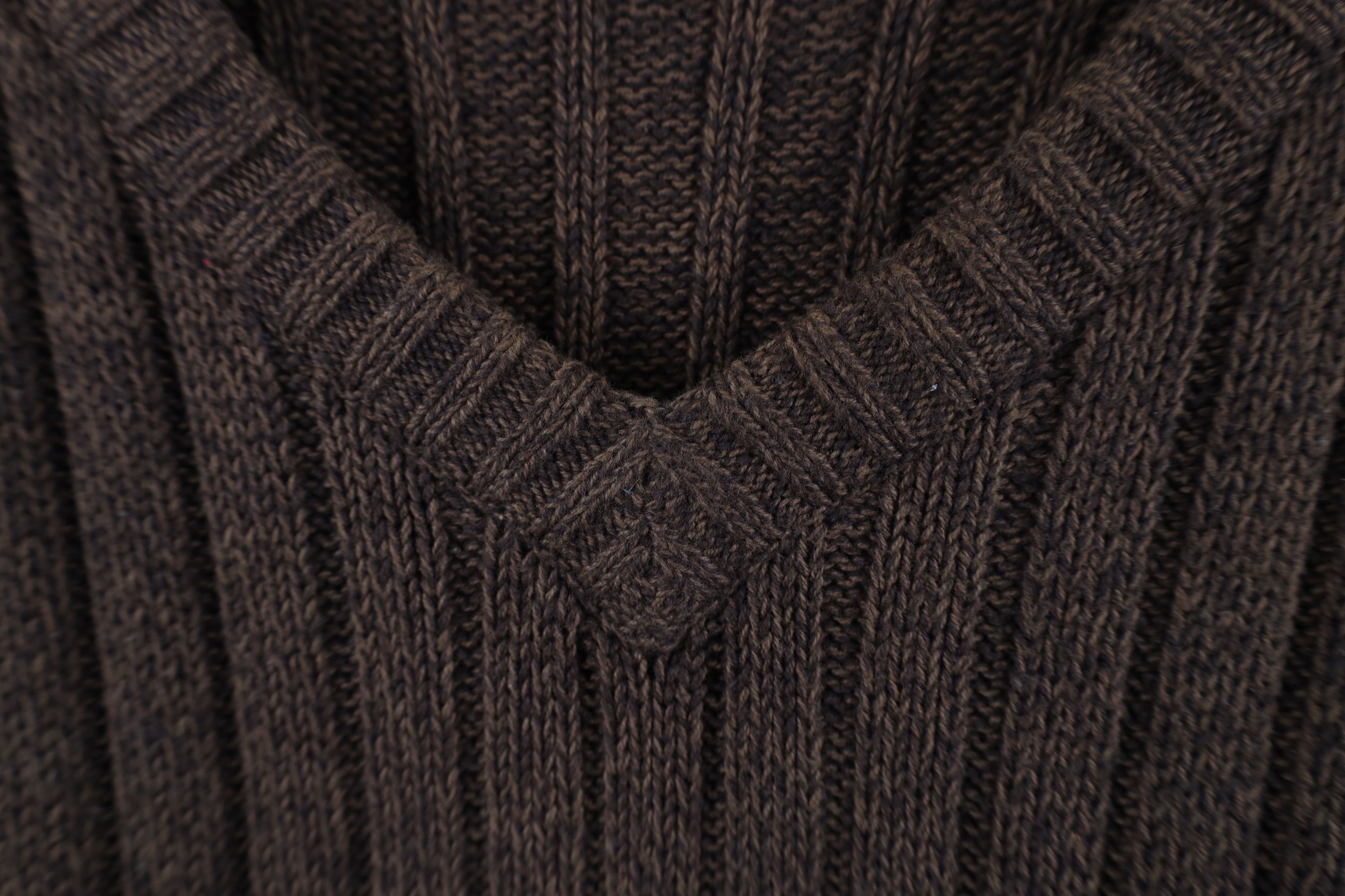 Columbia Vintage Columbia Ribbed Knit V-Neck Sweater Heather Brown Size US M / EU 48-50 / 2 - 6 Thumbnail