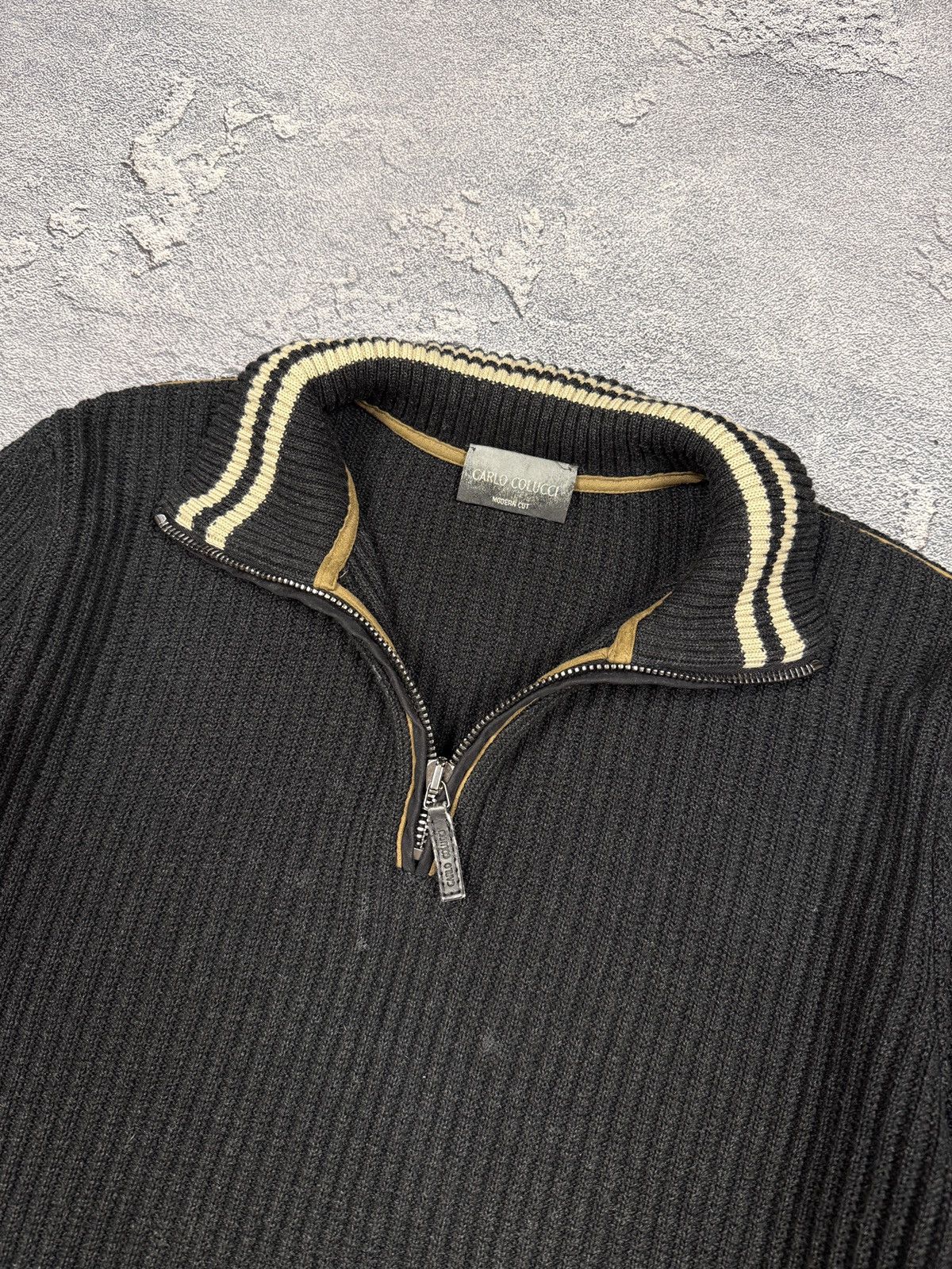 Carlo Colucci × Vintage Vintage Carlo Colucci 1/3 Zip Faded Sweater Size US L / EU 52-54 / 3 - 3 Thumbnail