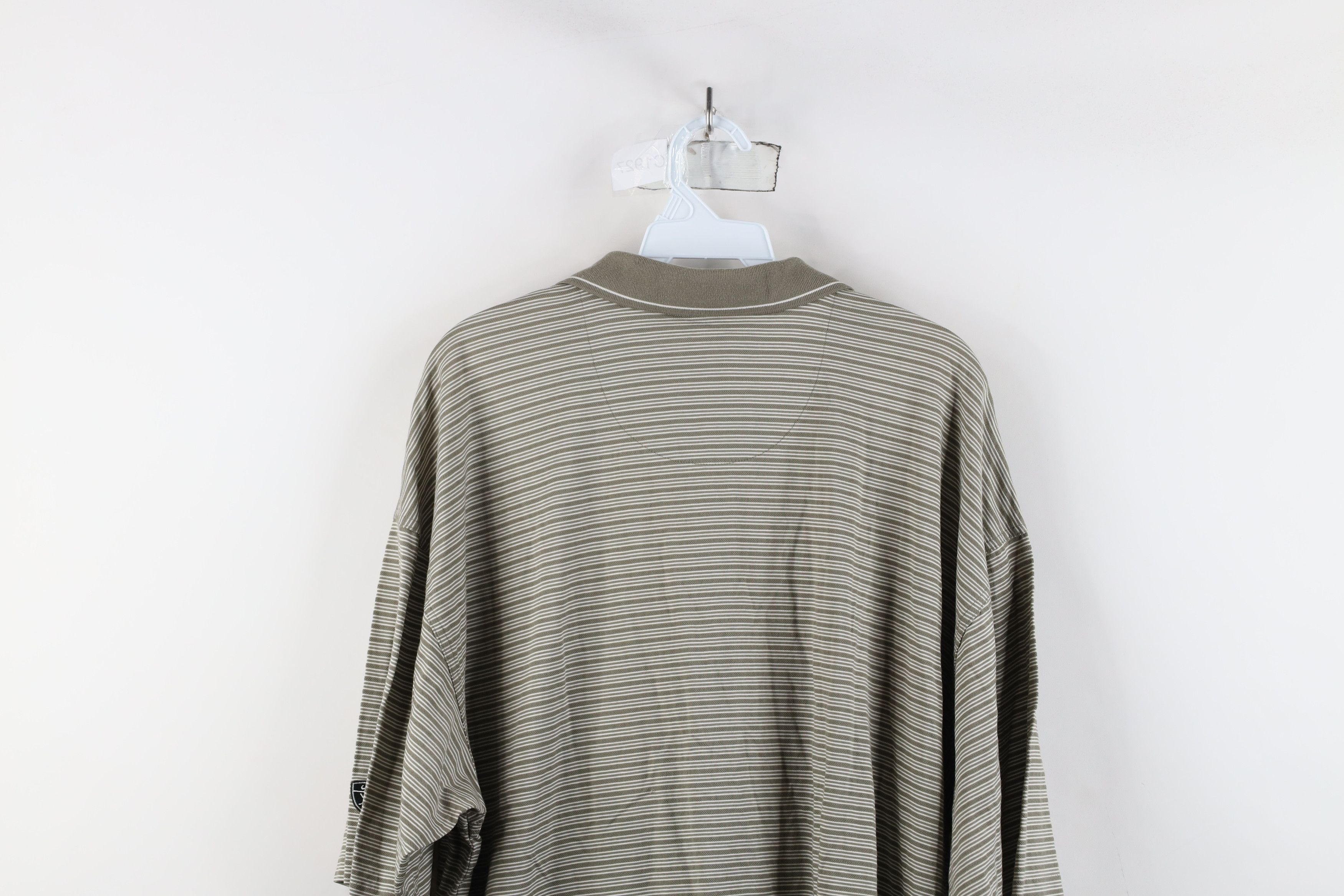 Nike × Vintage Vintage Nike Golf Scott Mini Swoosh Striped Polo Shirt Green Size US XXL / EU 58 / 5 - 12 Thumbnail