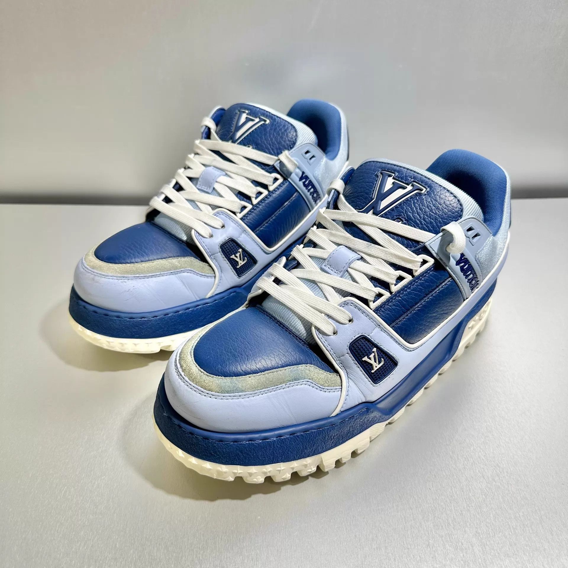 Louis Vuitton LV Trainer Maxi Blue Pangding 7.5/41.5 Excellent Size US 8.5 / EU 41-42 - 1 Thumbnail