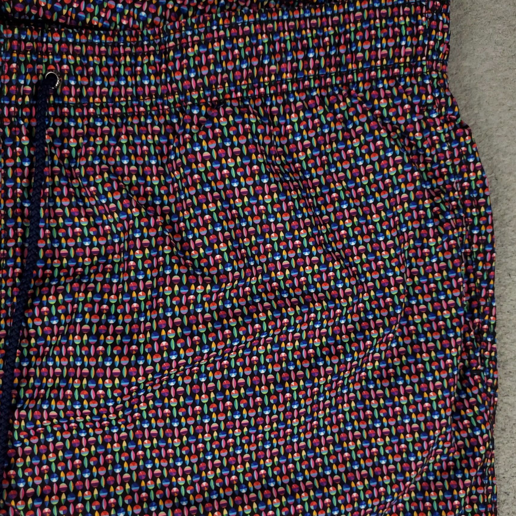 BUGATCHI BUGATCHI Shorts Mens 2XL Blue Geometric Surf Beach Board Swim Trunks Modern Mens Size US 39 - 3 Thumbnail