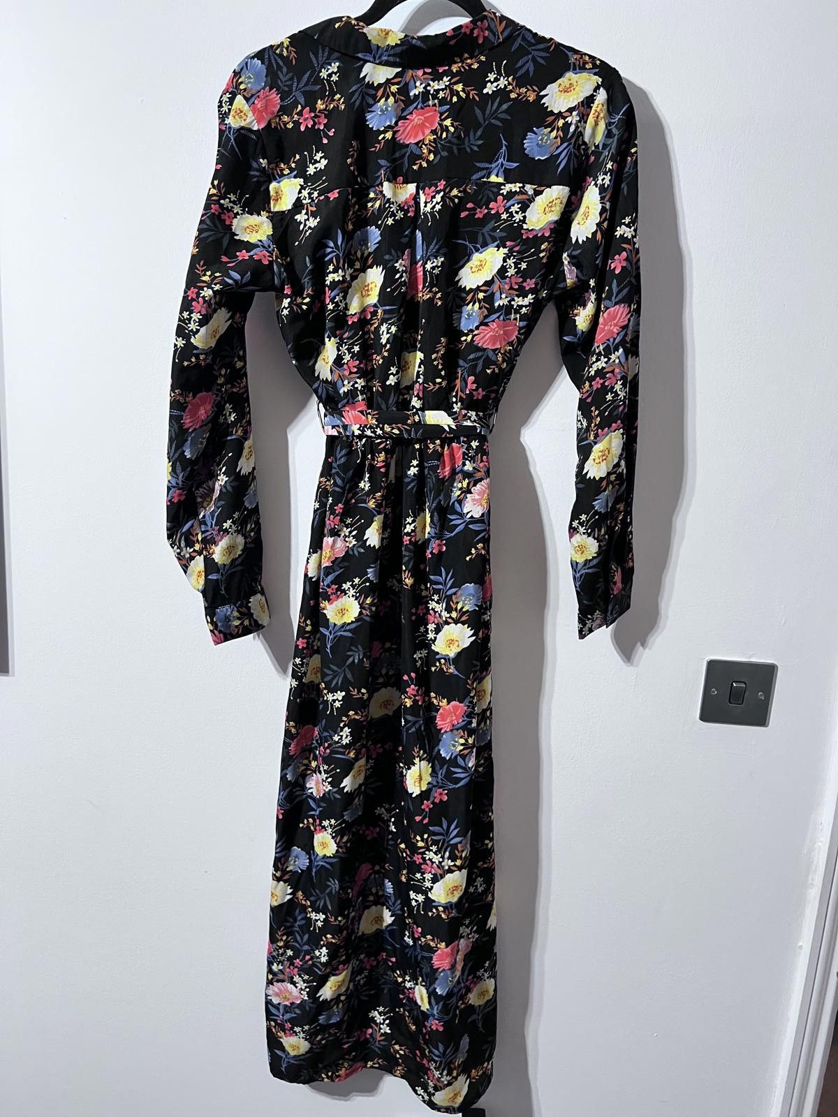 Boohoo Boohoo Black Floral Long Sleeve Maxi Dress UK 16 Size XL / US 12-14 / IT 48-50 - 5 Thumbnail