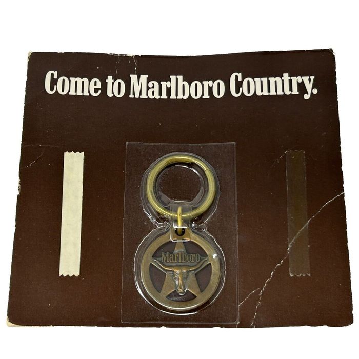 Marlboro Marlboro Cigarettes Keychain Vintage 80s 1984 Brass Key Ring ...