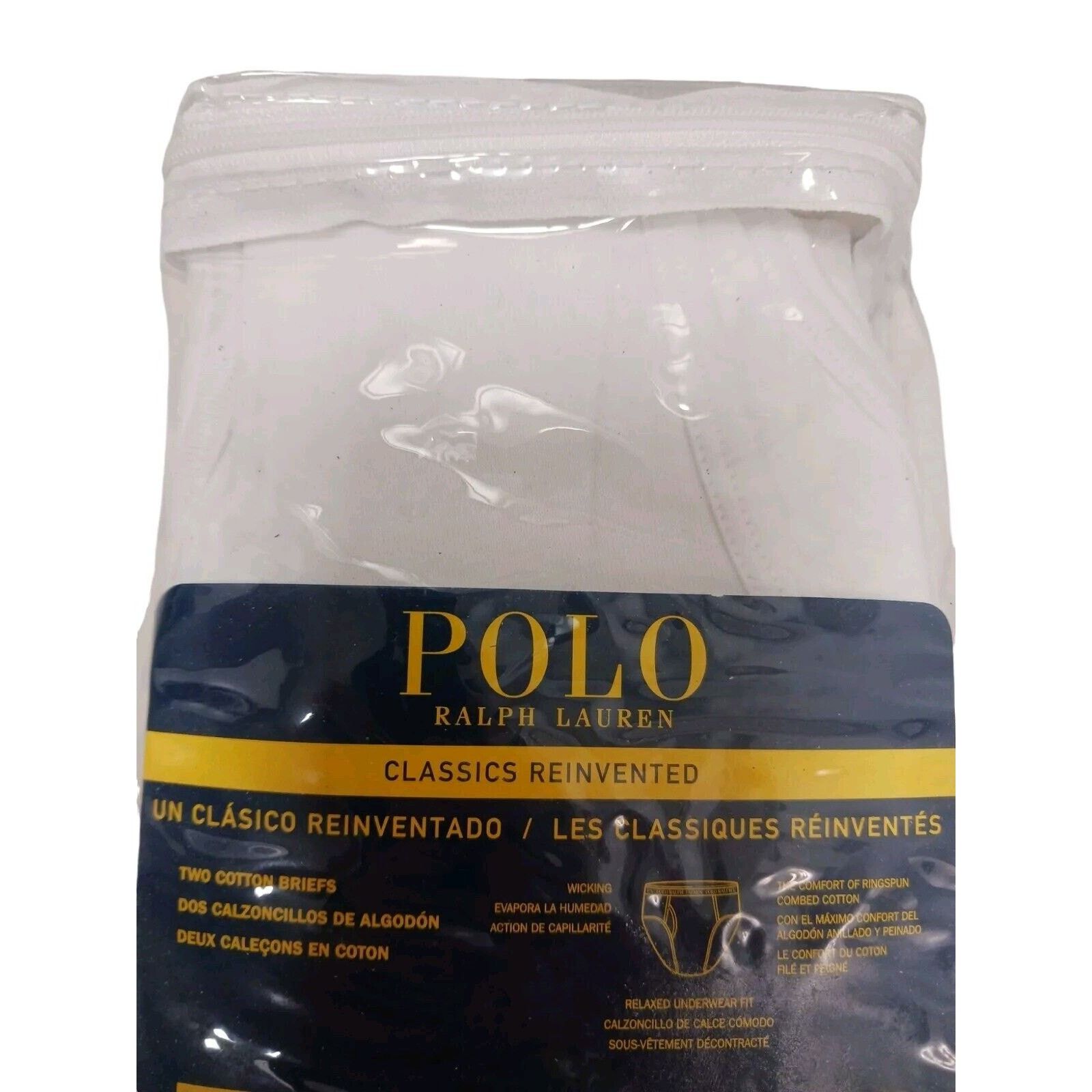 Ralph Lauren 4X 2Pack Polo Ralph Lauren Briefs 56" White COTTON BIG TALL Size ONE SIZE - 6 Thumbnail
