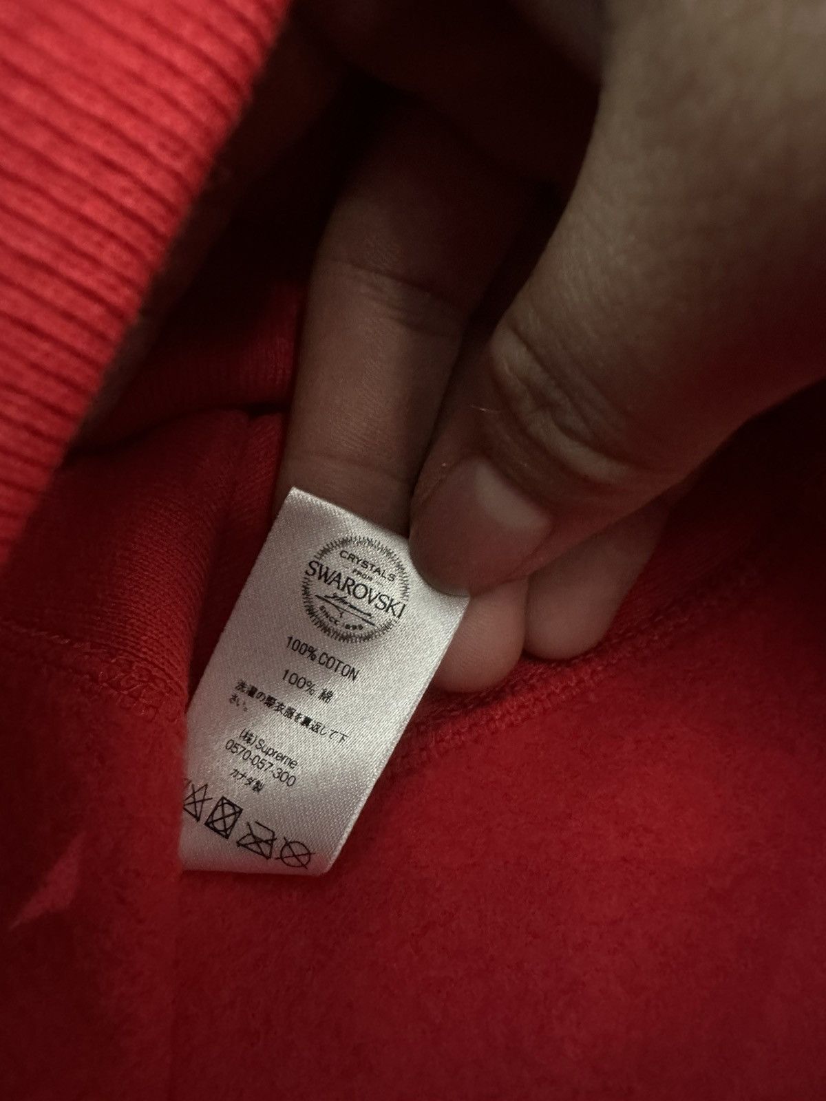 Supreme × Swarovski Supreme x Swarovski Box Logo Hoodie Red Size US M / EU 48-50 / 2 - 10 Thumbnail