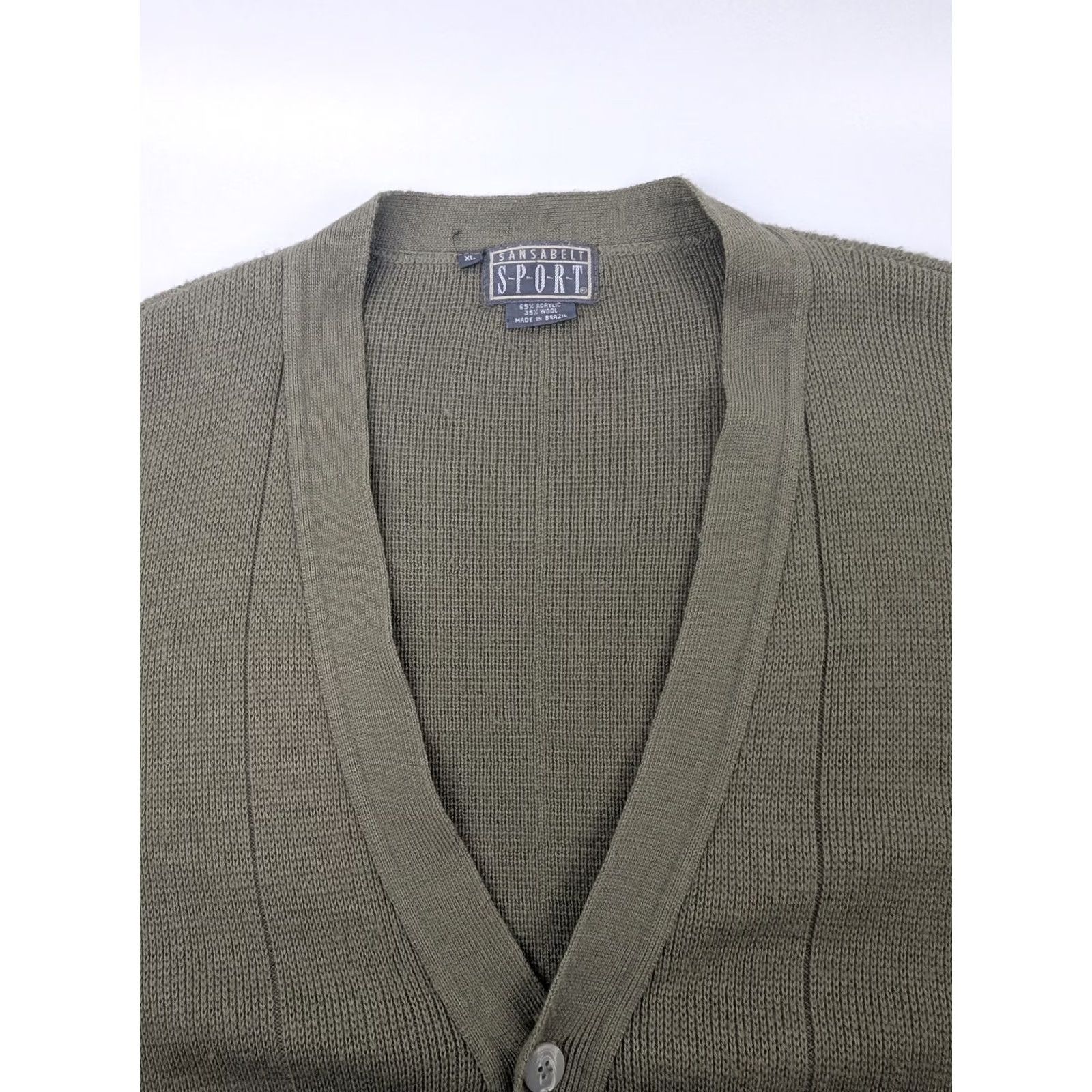 Vintage VINTAGE Sansabelt Sport Cardigan Sweater Mens XL Green Geometric Knit 80s 90s Grunge Grandpa Size US XL / EU 56 / 4 - 7 Thumbnail