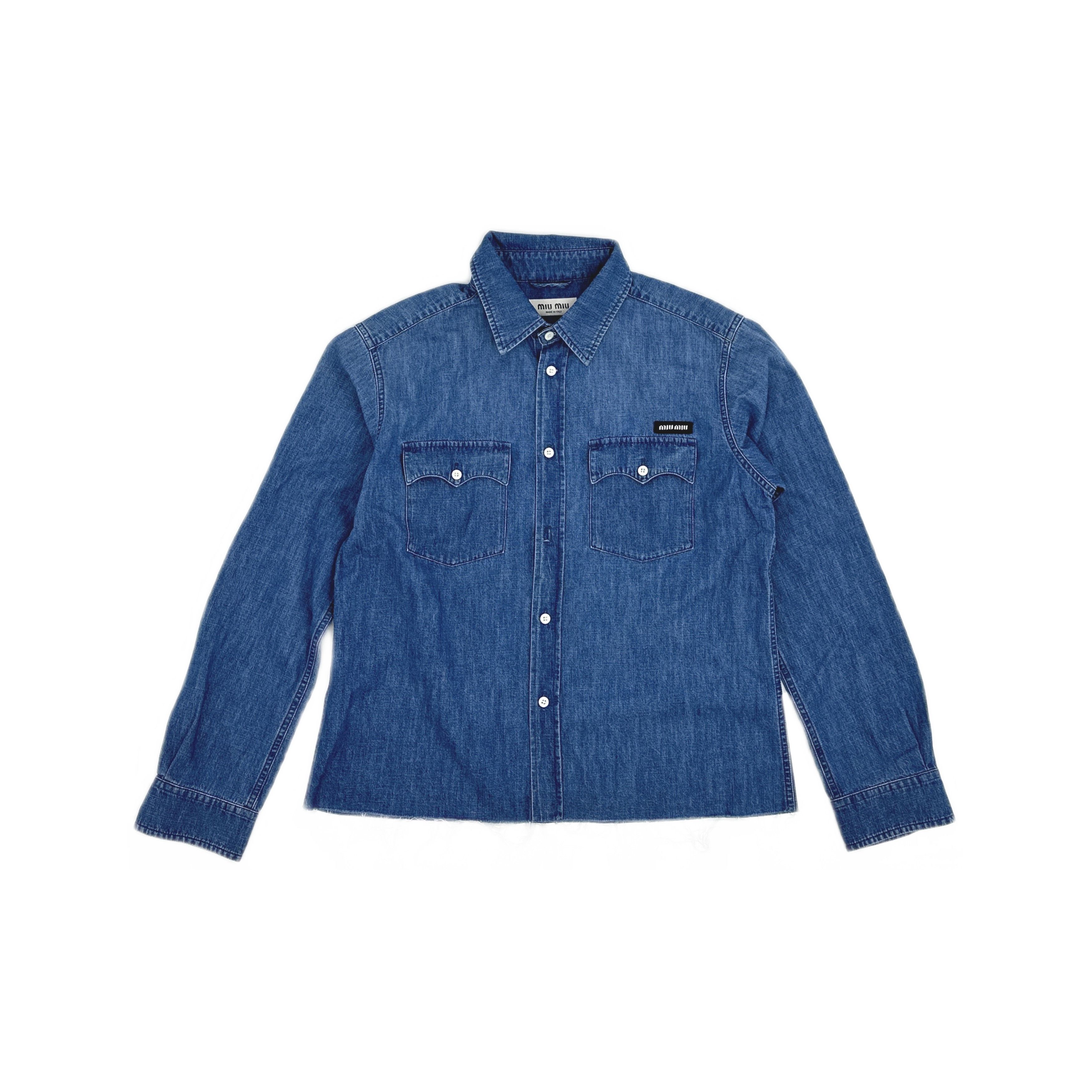 Miu Miu Miu Miu Logo Denim Shirt Size 42 Size M / US 6-8 / IT 42-44 - 1 Thumbnail