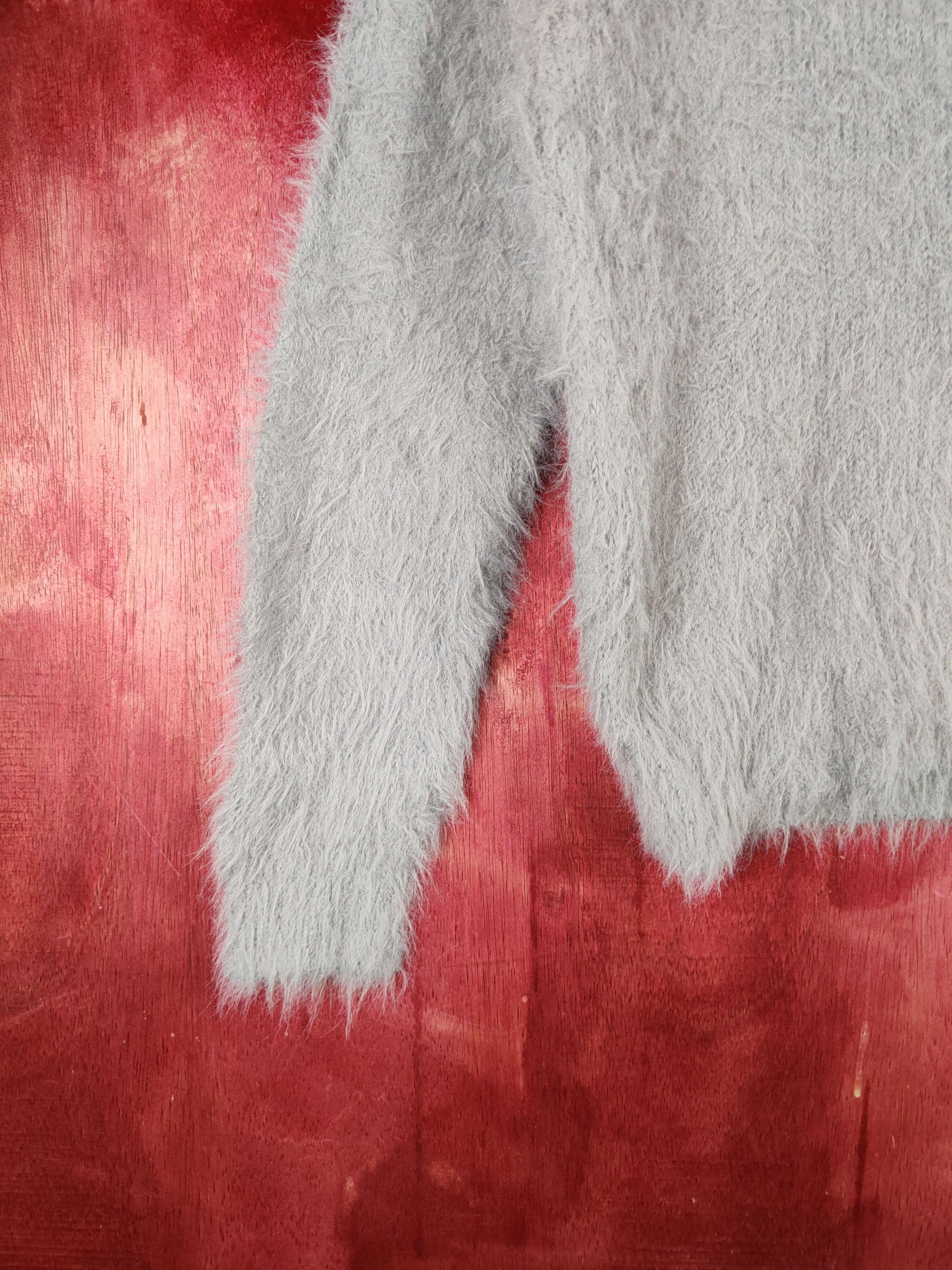 Japanese Brand Lowrys Farm Gray Shag Shaggy Fur Mohair Knitwear #S1956 Size M / US 6-8 / IT 42-44 - 4 Thumbnail