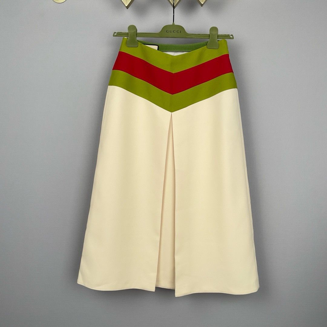 Gucci GUCCI Runway Chevron vintage Web skirt Size 27" / US 4 / IT 40 - 2 Thumbnail