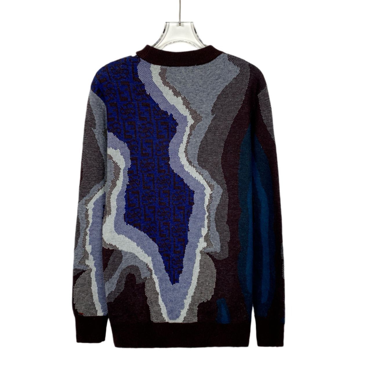 Fendi Fendi Mens Wool Cotton Blend Multicolor Graphic Knit Sweater Size US L / EU 52-54 / 3 - 2 Thumbnail