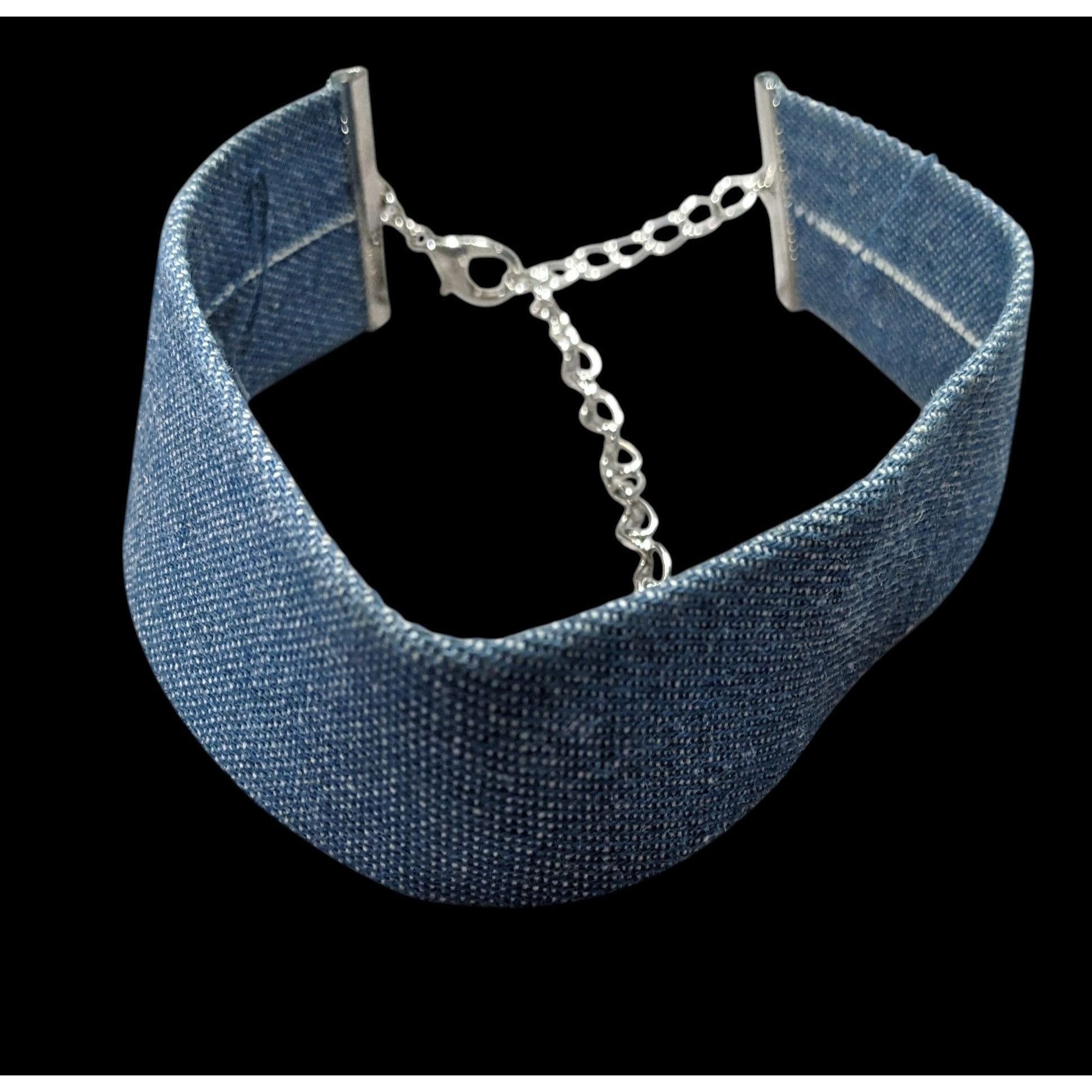 Nordstrom Nordstrom Blue Denim Wide Choker Necklace Size ONE SIZE - 5 Thumbnail