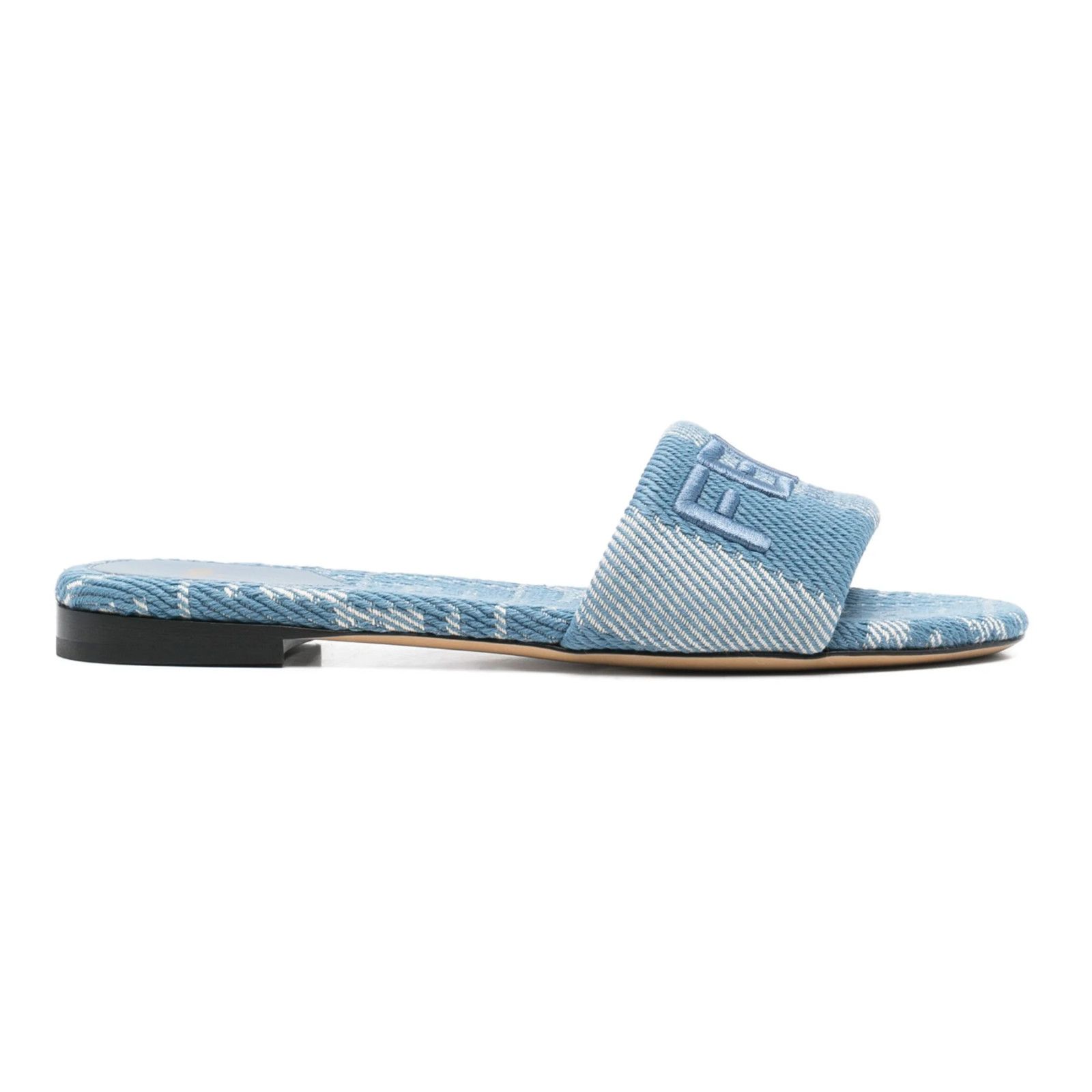 Fendi Fendi Sunshine Blue Denim FF Monogram Mule Slide Sandal 36.5 Size US 6.5 / IT 36.5 - 1 Thumbnail