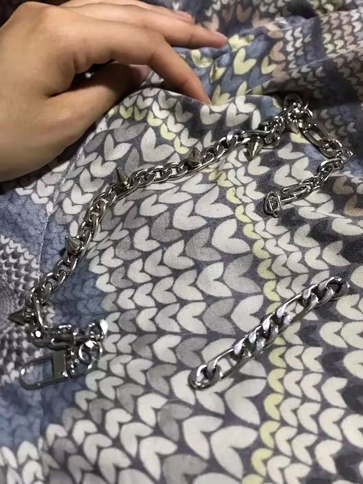 Jewelry Rivets Chains Choker Necklace Size ONE SIZE - 3 Thumbnail