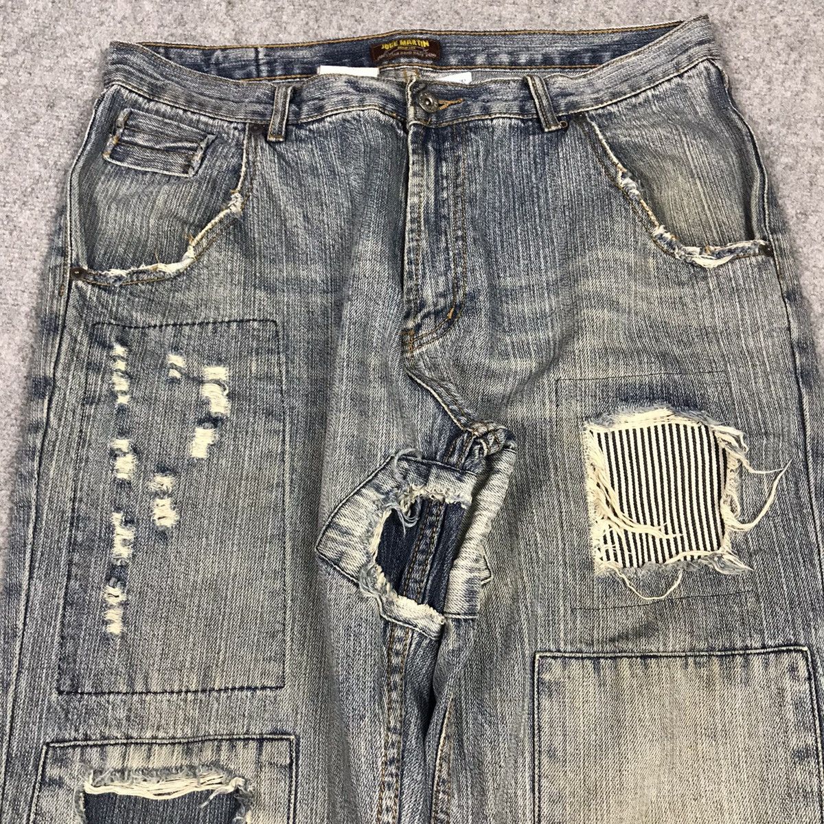 Japanese Brand JOGE MARTIN BAGGY DENIM PATCHWORK DISTRESSED JEANS PANTS Size US 32 / EU 48 - 6 Thumbnail