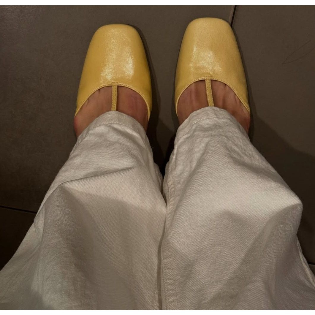 Zara ZARA Yellow Leather Heels NWT Size US 7.5 / IT 37.5 - 10 Thumbnail