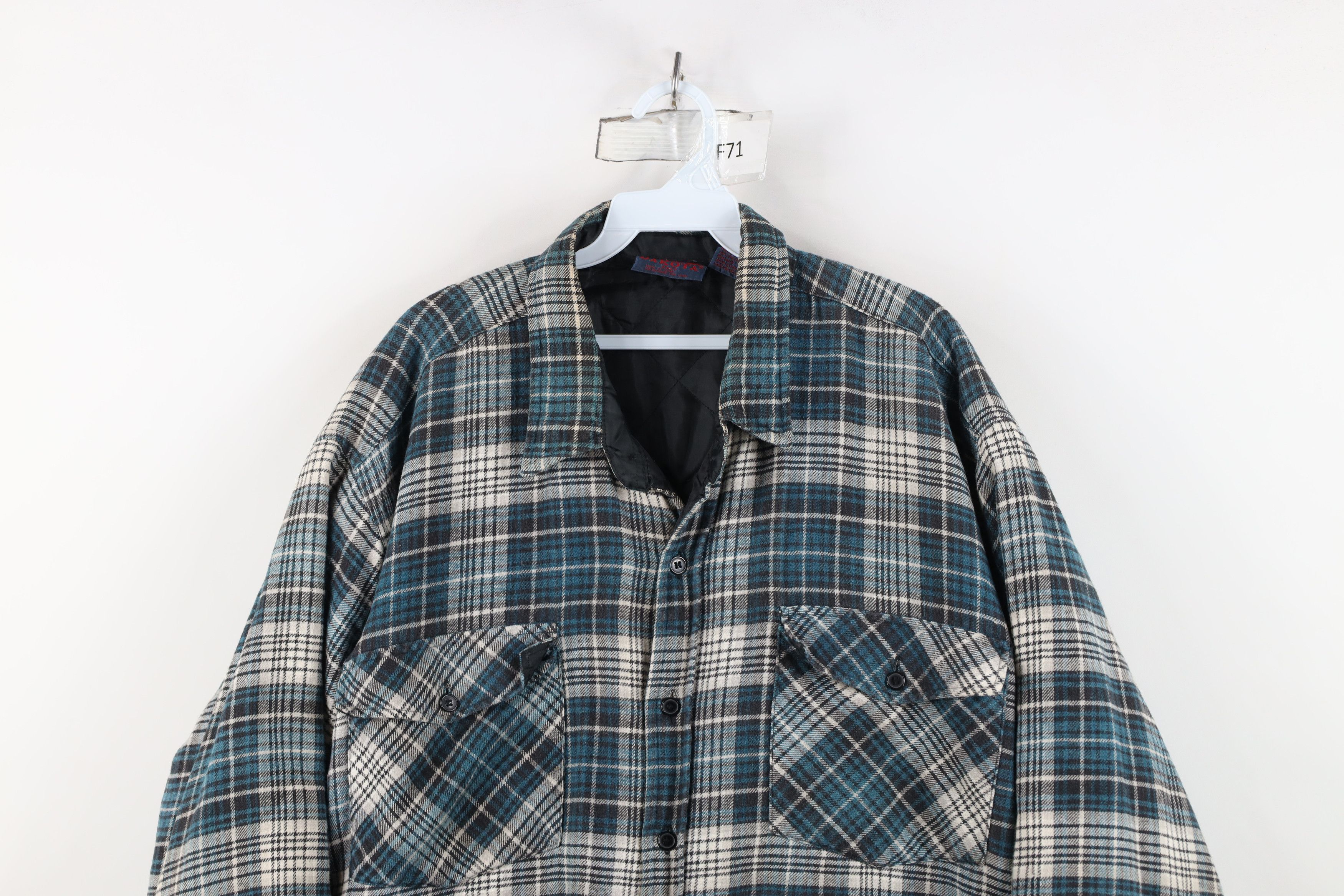 Vintage Vintage 90s Streetwear Quilted Flannel Button Shirt Jacket Size US XXL / EU 58 / 5 - 2 Thumbnail