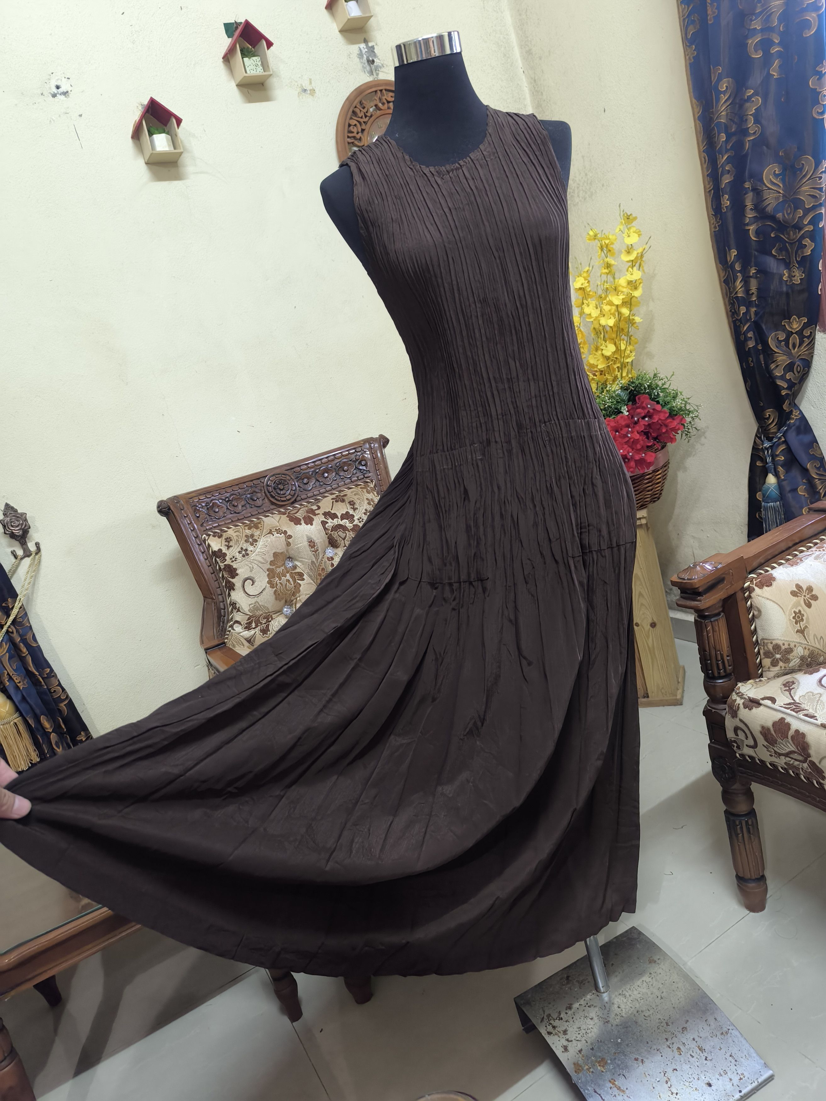 Japanese Brand × Vintage VINTAGE DRESS PLEATED LIKE PLEATS PLEASE DRESS Size M / US 6-8 / IT 42-44 - 3 Thumbnail