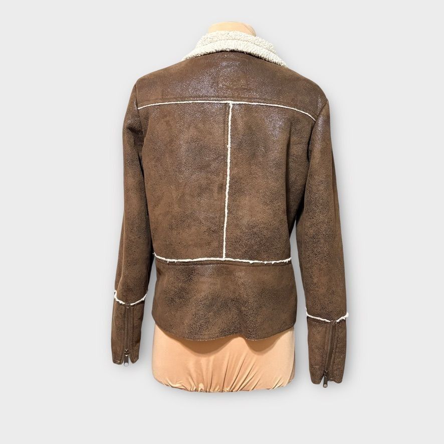 Prana PrAna Esme Faux Leather Sherpa Lined Jacket S Brown Beige Sh Size S / US 4 / IT 40 - 6 Thumbnail