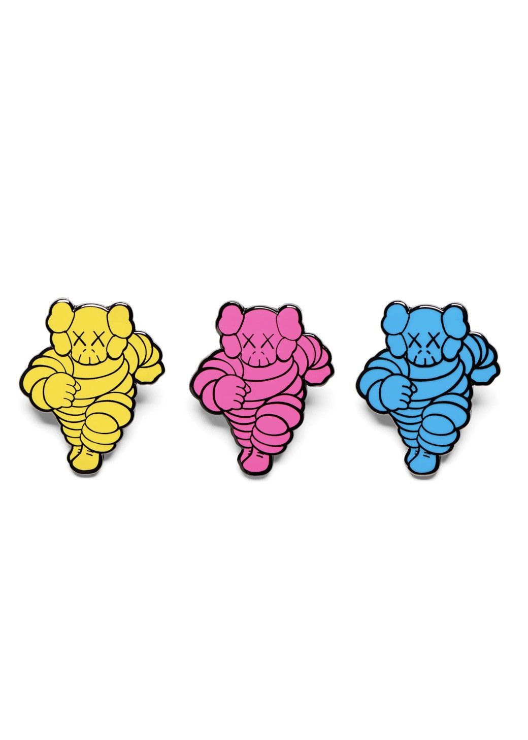 Kaws KAWS Pin Set 3 CHUM Yellow Pink Blue Size ONE SIZE - 1 Thumbnail