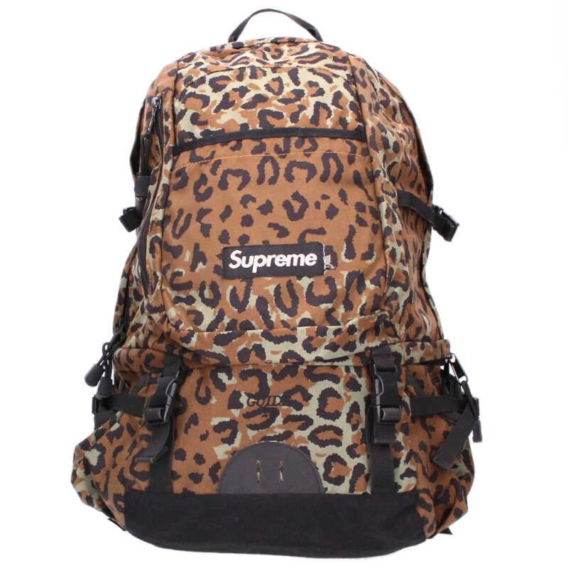 Supreme Supreme Leopard Fleece Backpack Bag White Black Zebra