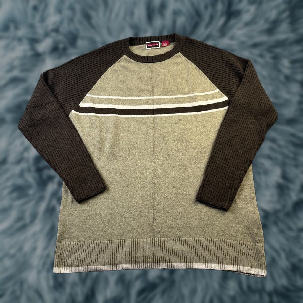 Vintage VINTAGE Whispering Smith Sweater Mens Large Beige Tan Surfwear Grunge Y2K Pullover Crew Neck Long Sleeve Knit Solid Logo Size US L / EU 52-54 / 3 - 1 Thumbnail