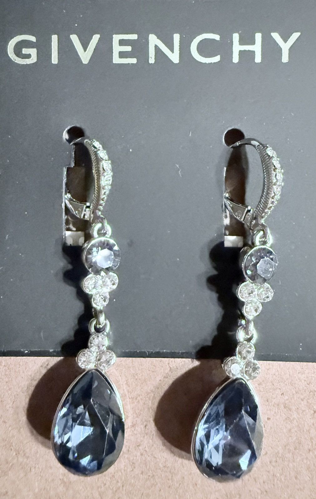 Givenchy Givenchy double-drop Crystal earrings, Rhodium Blue/Silver.. Size ONE SIZE - 12 Thumbnail