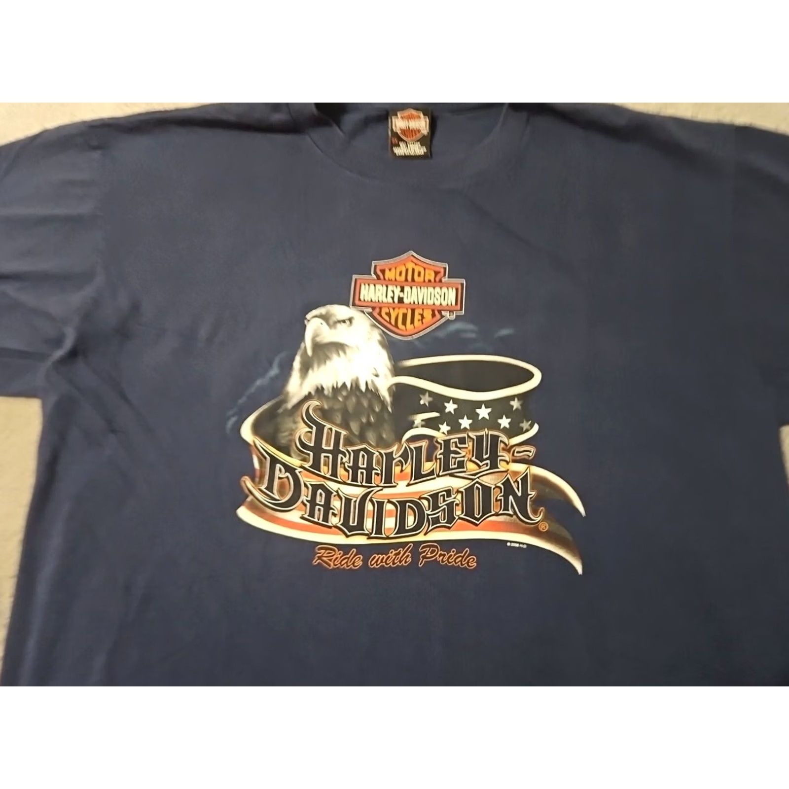 Harley Davidson Harley Davidson Shirt 2XL XXL Cotton Navy Blue Eagle Kaliapal Montana T Size US XXL / EU 58 / 5 - 3 Thumbnail