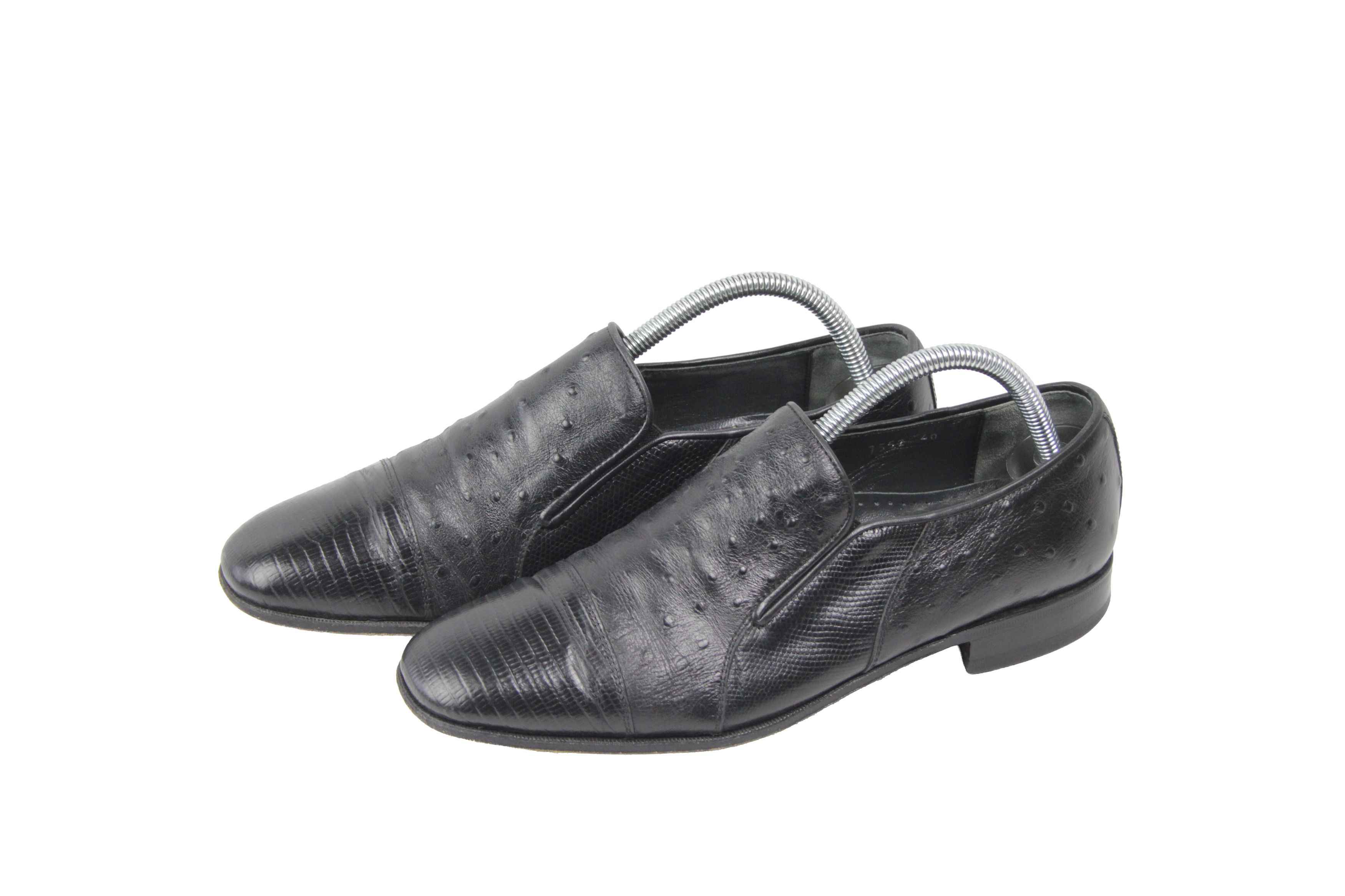 Pierre Cardin 90S Ostrich Leather Loafers Vintage Size US 7 / EU 40 - 3 Thumbnail