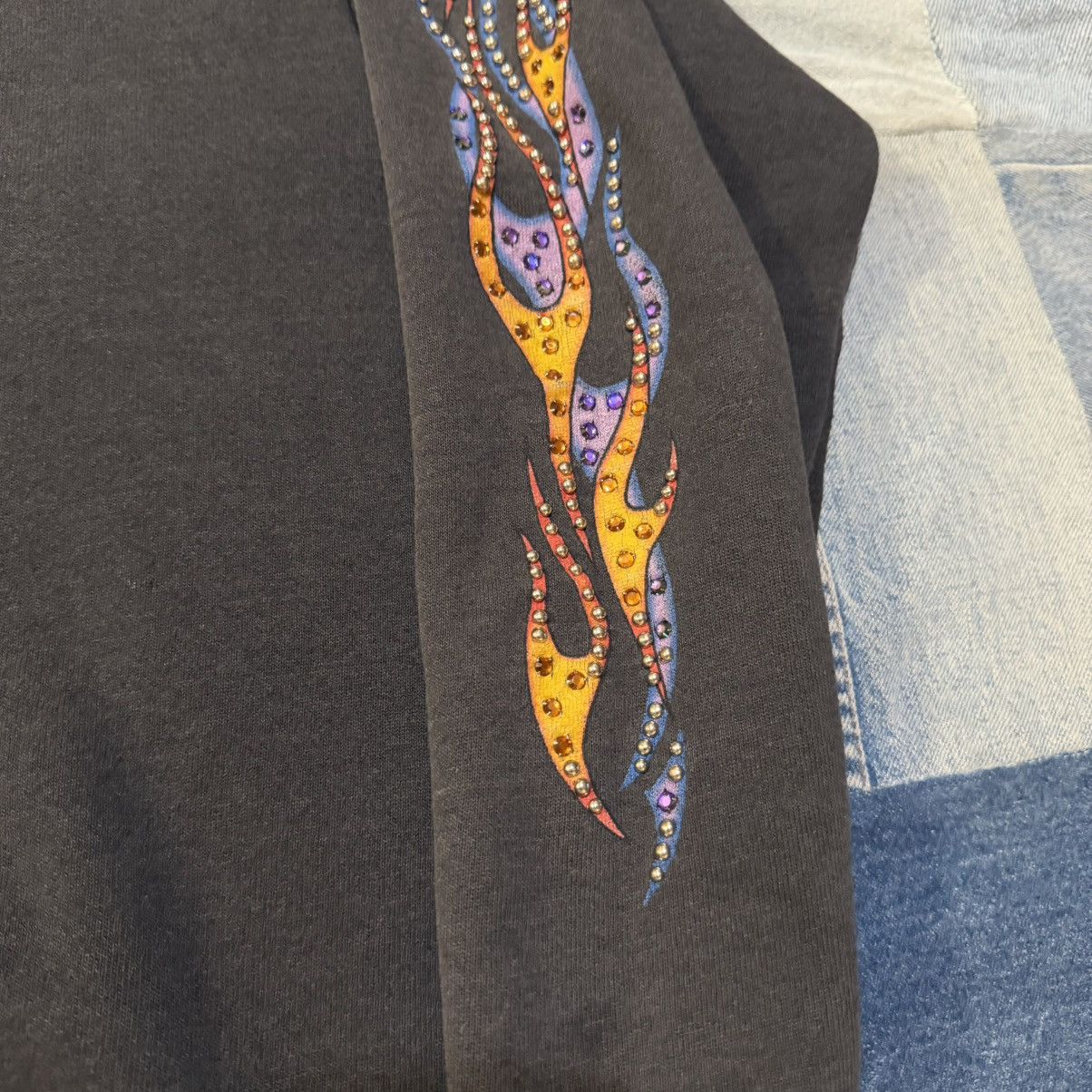 Harley Davidson Vtg Harley Davidson Rhinestone Flame Hoodie Rare Custom M Size US M / EU 48-50 / 2 - 4 Thumbnail