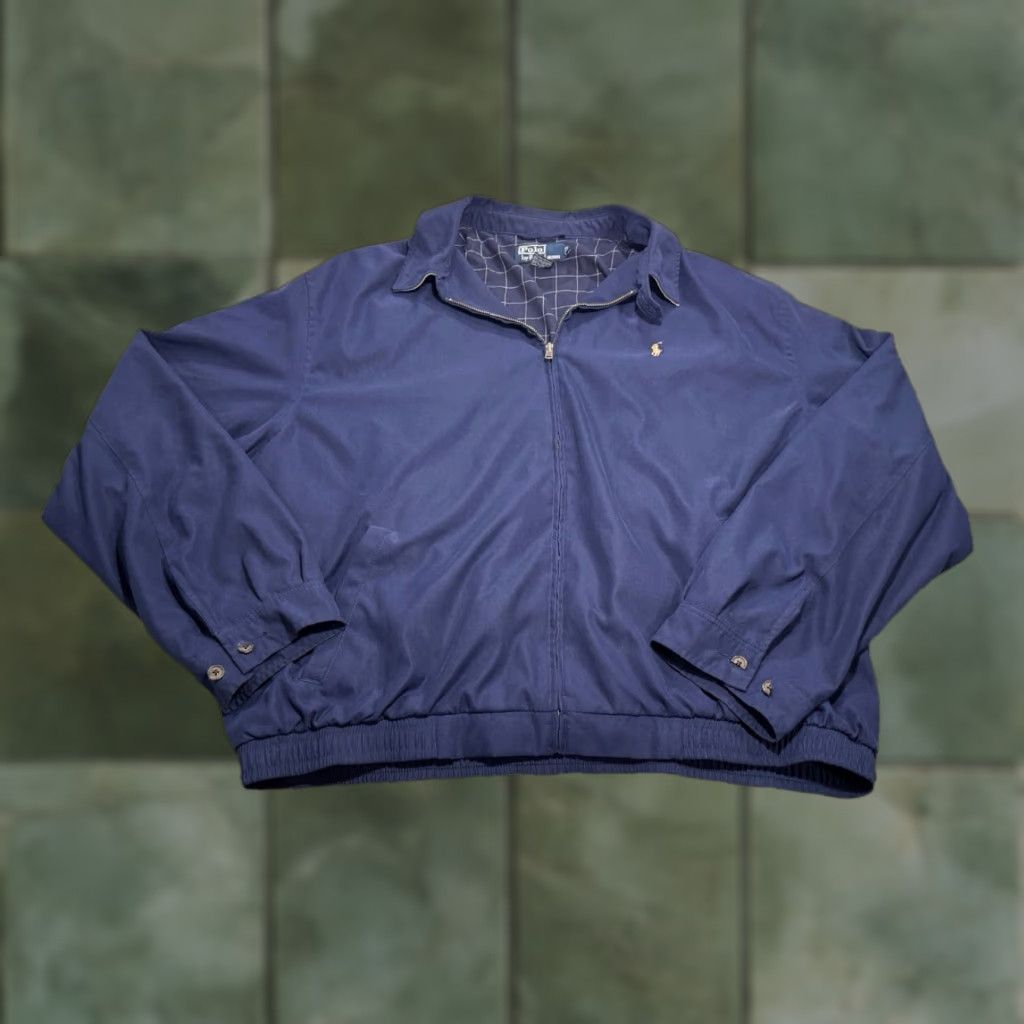 Polo Ralph Lauren VTG Polo Ralph Lauren Bomber Jacket Bi-Swing Blue 2XL Zip Lined Cotton Casual Mens Size US XXL / EU 58 / 5 - 1 Thumbnail