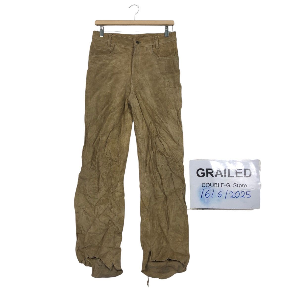 📌Vintage Biker Genuine Leather Pants Portugal Issey Miyake