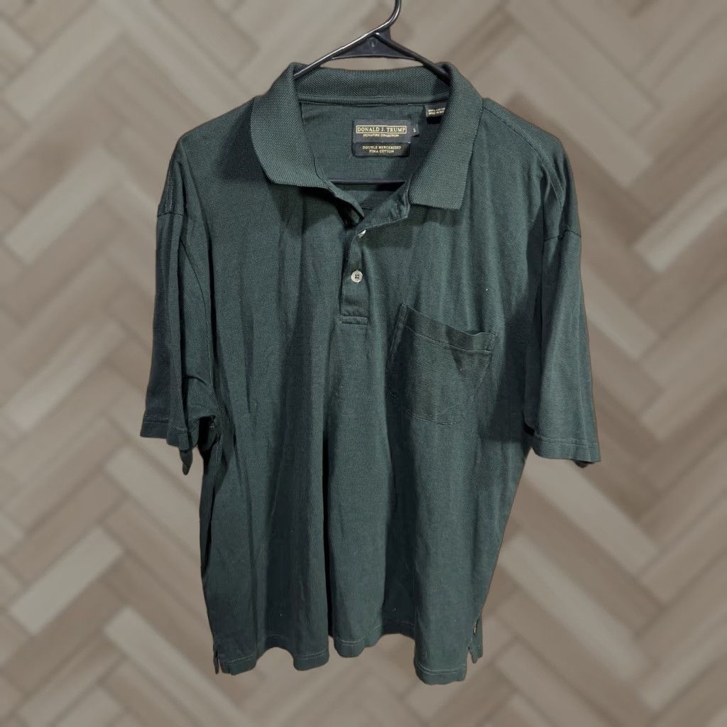 Vintage VINTAGE Donald J. Trump Polo Shirt Green Large Golf Short Sleeve Cotton Mercerized Pima Shirt Polo Men L Green Size US L / EU 52-54 / 3 - 1 Thumbnail