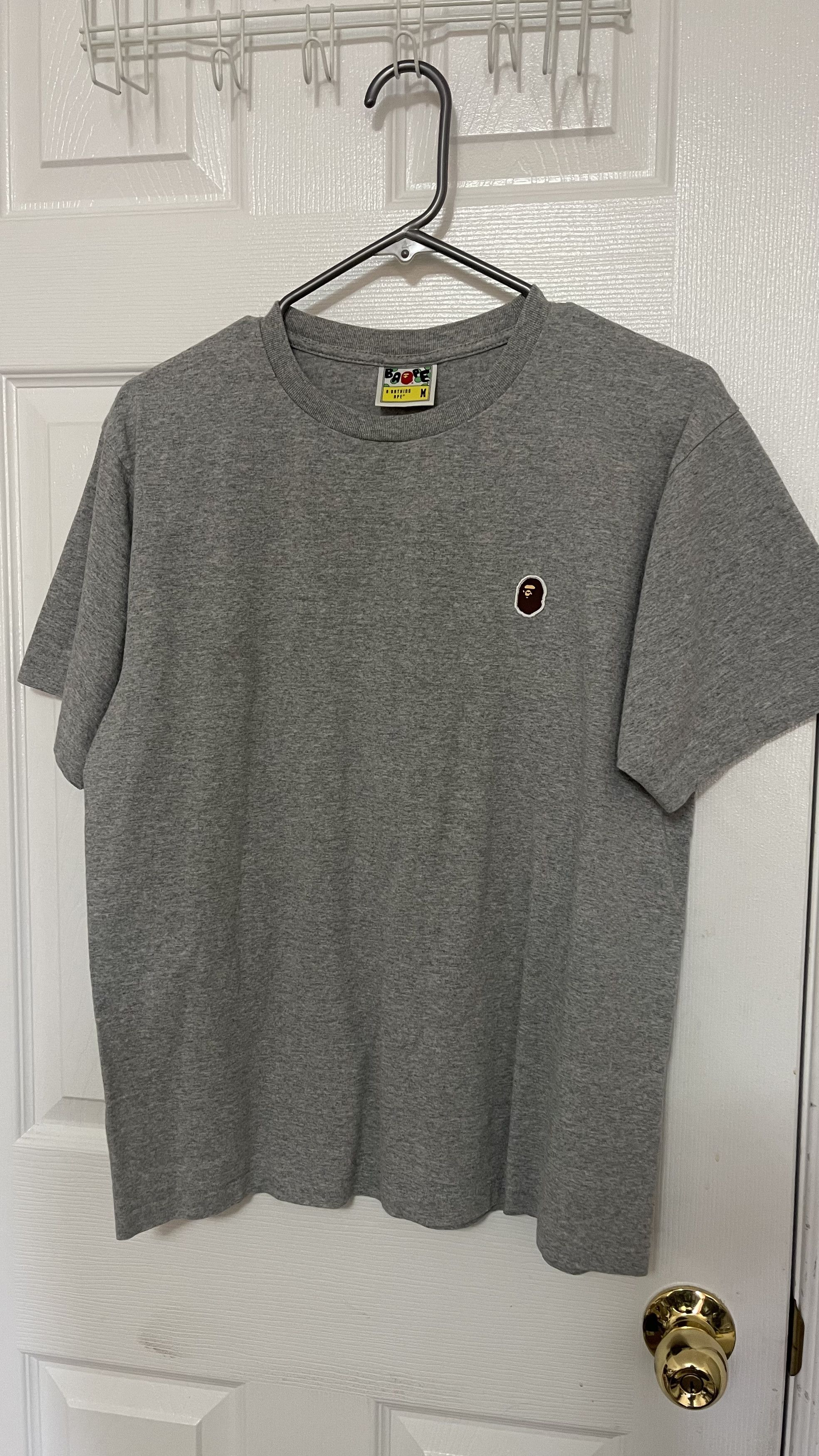 Bape Grey Silicone Logo Bape Tee M Size US M / EU 48-50 / 2 - 1 Thumbnail